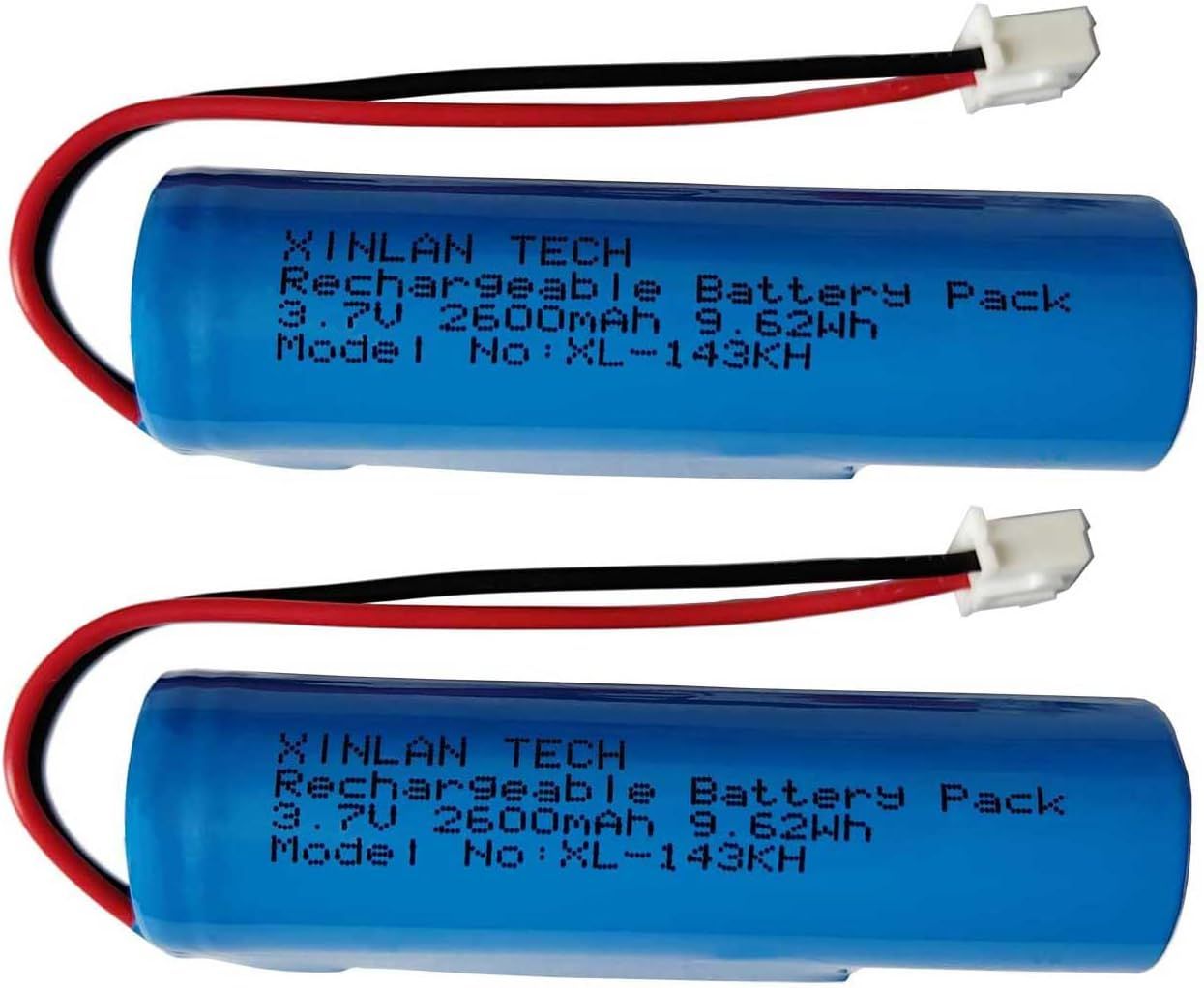 VSGDFHDFH Lithium-Ion Rechargeable Battery 3.7V 2600mAh with XH2.54/2P Connector for Croove Voice Amplifier - 2 Pieces