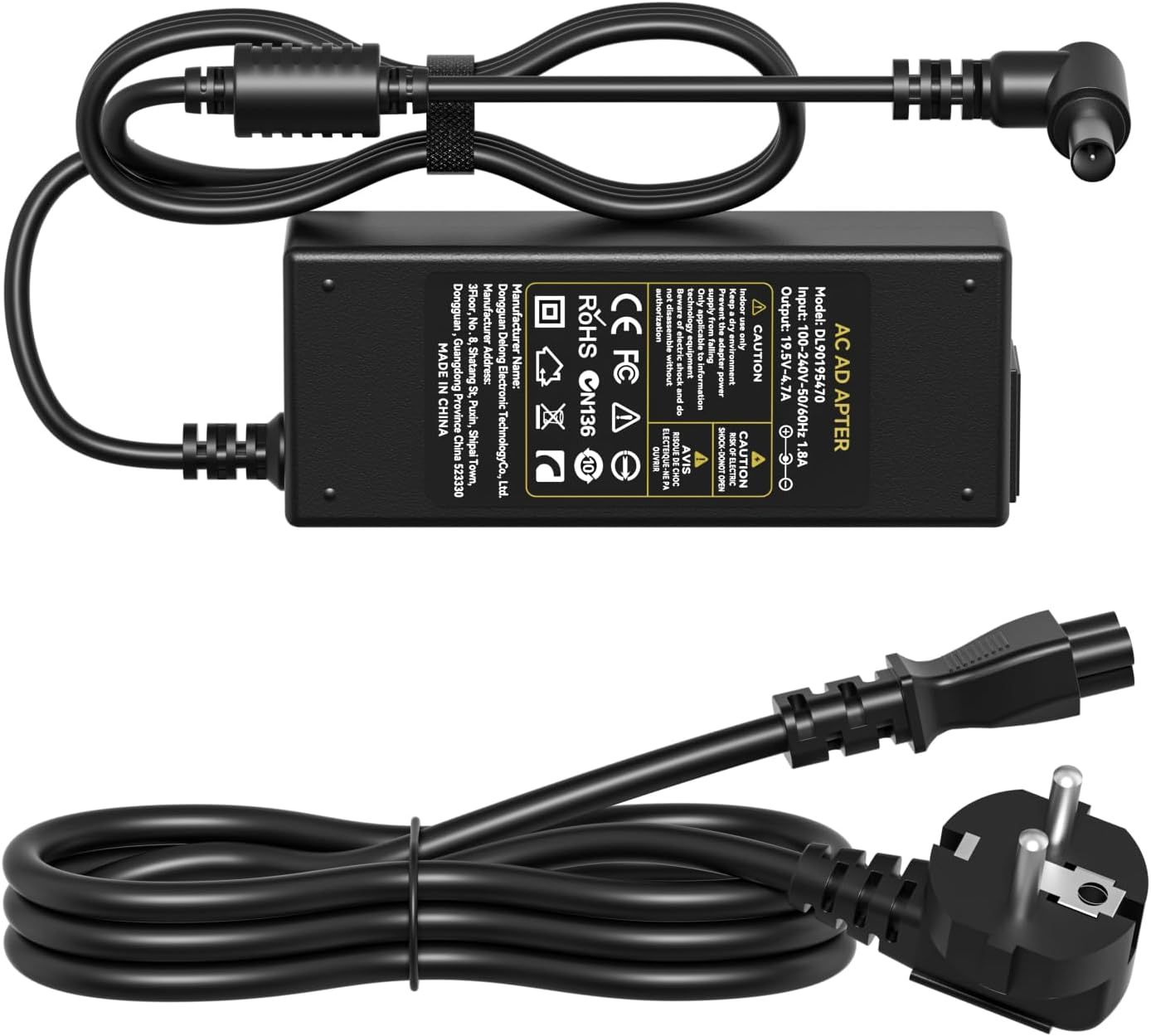Sony 19.5V 90W Charger for Laptop & TV, Compatible with Sony VAIO PCG Series and Bravia TVs