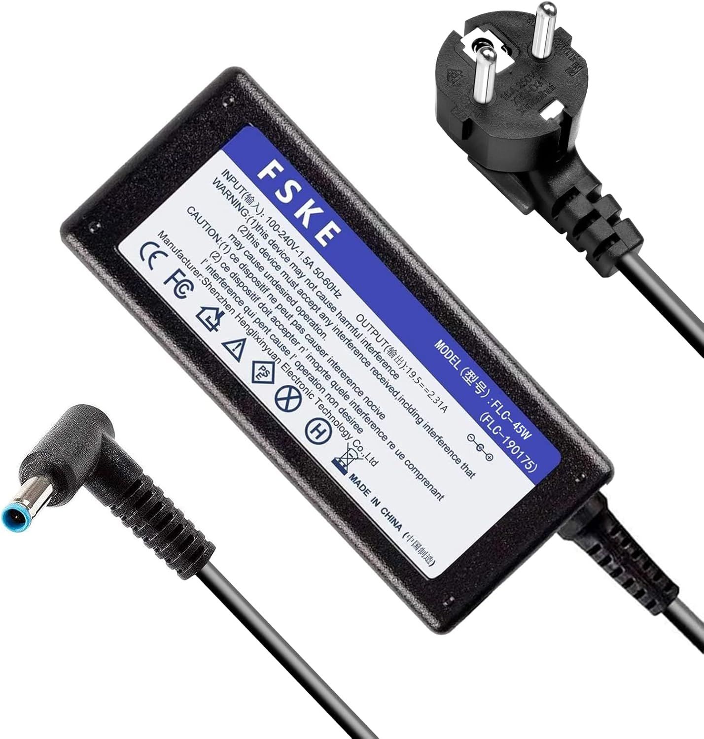 HP 45W Charger, 19.5V 2.31A Power Supply for HP Elitebook Folio, Spectre Ultrabook, Pavilion Touchsmart AC Adapter