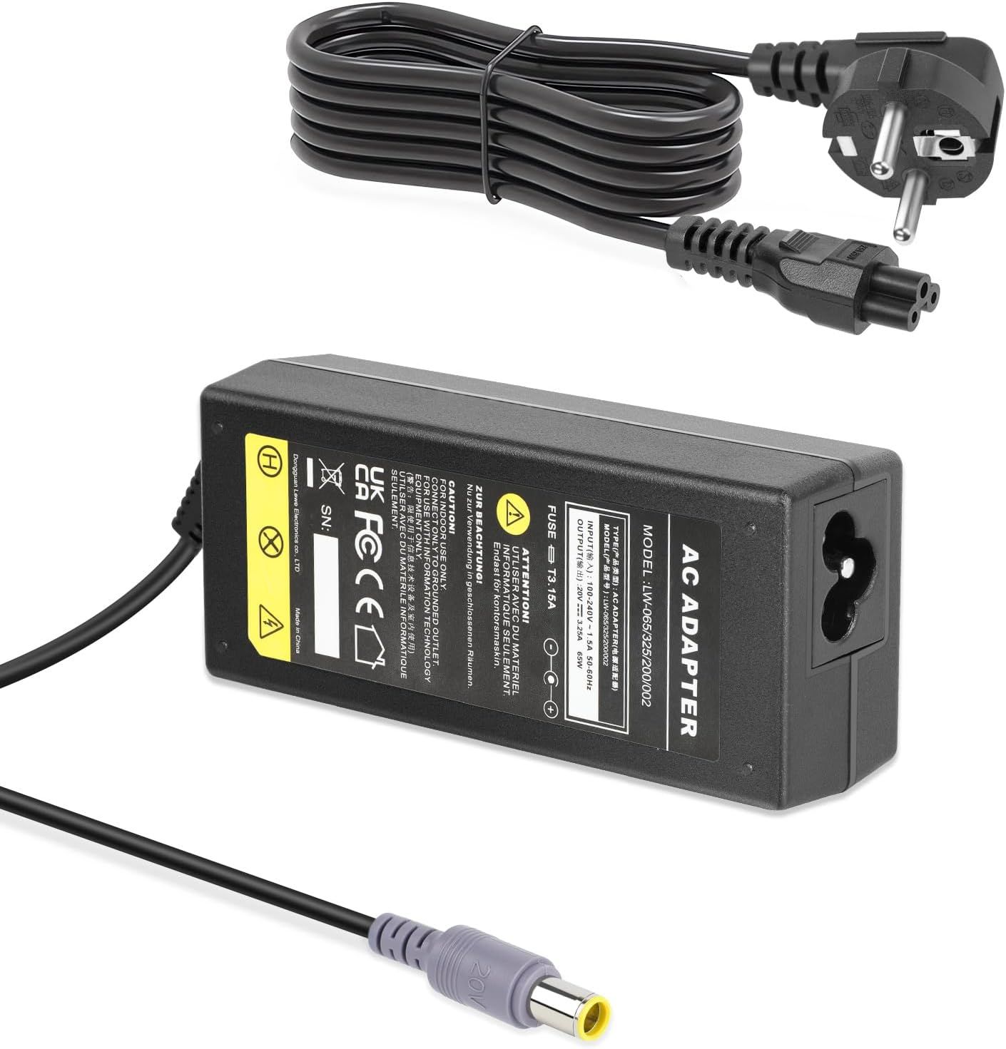 Lenovo Thinkpad Charger, 20V 3.25A 65W