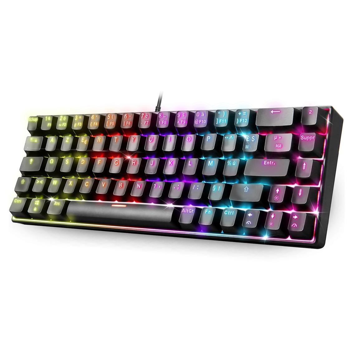 Suza Spirit Of Gamer XPERT-K150 - Gaming Keyboard - 60% TKL - Backlit - USB - AZERTY - Blue Switch - Black