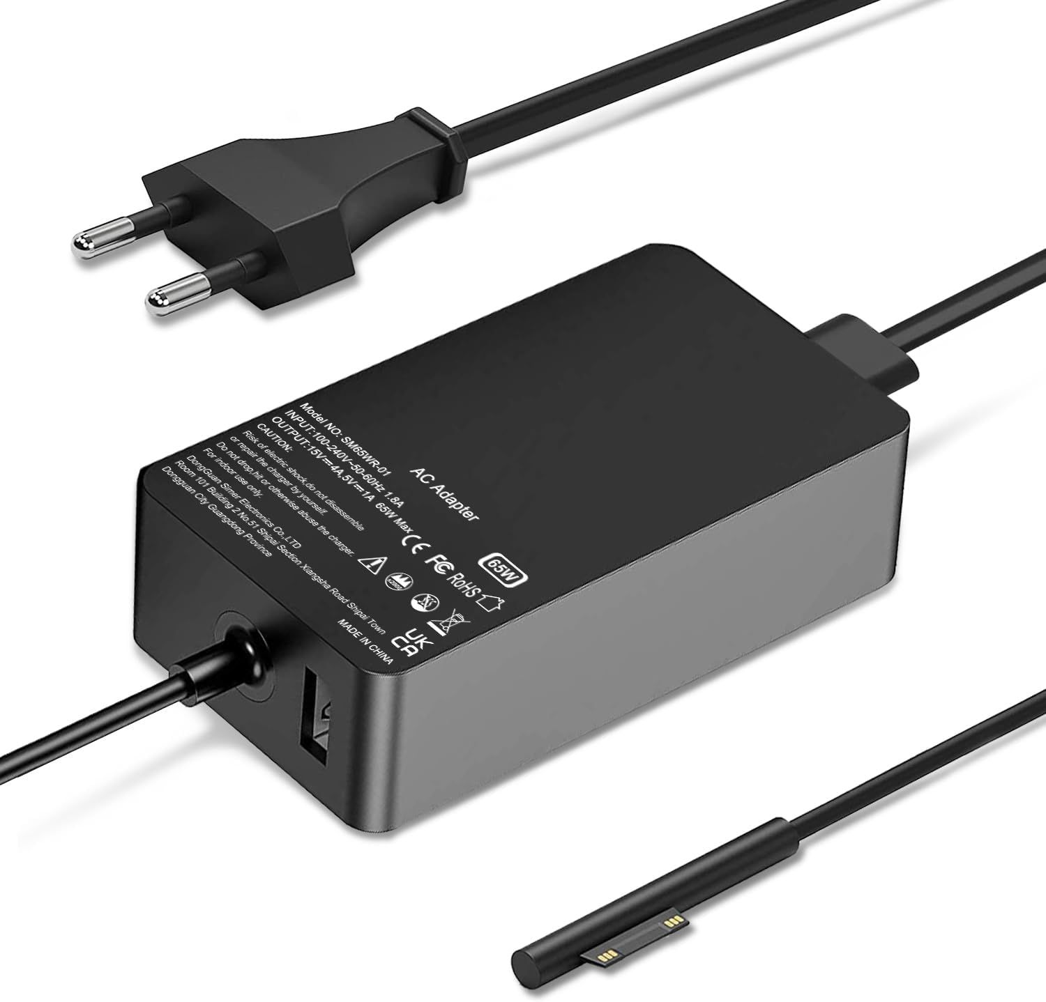 Microsoft Surface Pro Charger, 65W Power Supply for Surface Pro 9/8/X/7/6/5/4/3, Surface Laptop 1/2/3, Surface Go 1/2, Surface Book 1/2