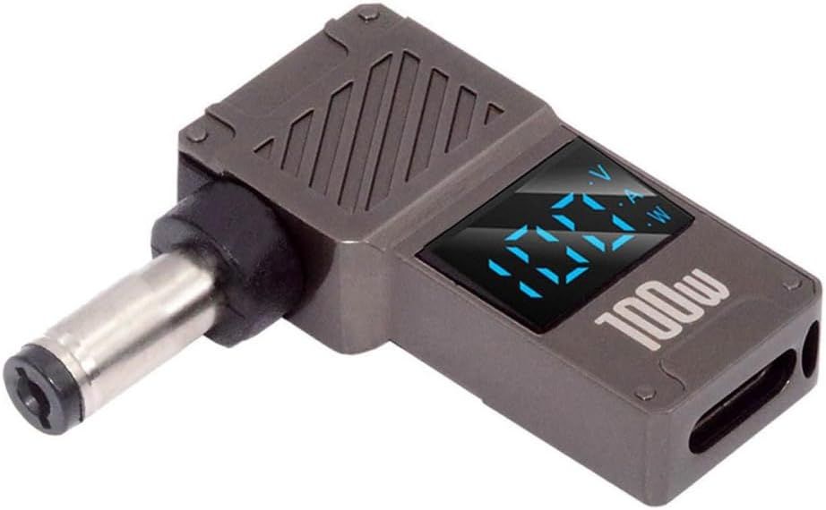 USB-C Power Adapter 20V 5A PD 65W for Laptop, Smart LED Display, Type-C Male to CC Jack 5.5x2.1mm