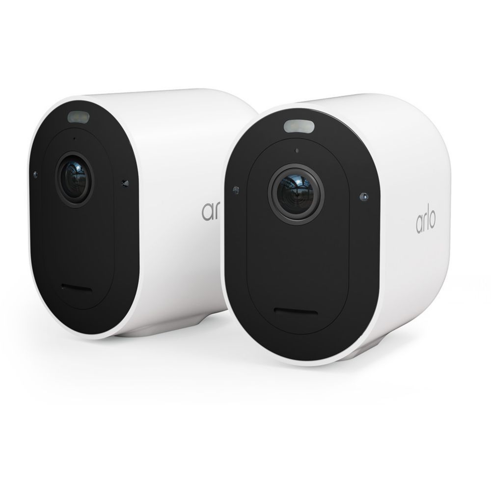 Arlo 2-Camera Pro 2K+ Spotlight Indoor/Outdoor Security System, White