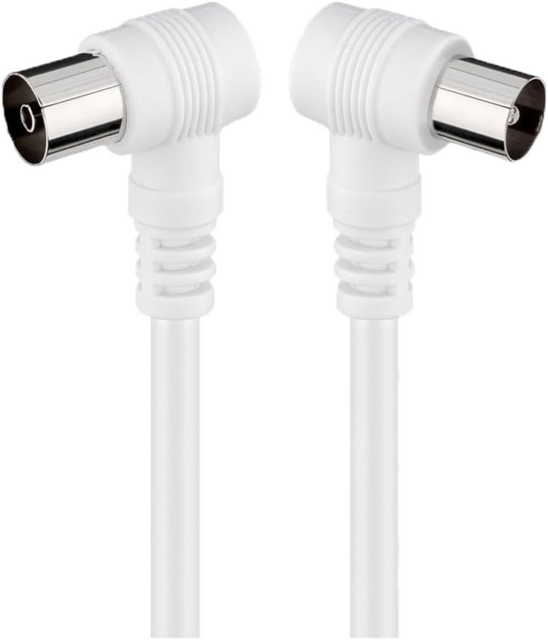 VSDNG Cable TV Antenna 5m / 2x 90° Bend Prise / Male to Female Coaxial / Double Shielded 70dB Cable