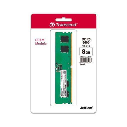 Módulo de memoria Transcend JetRAM - DDR5 - 8 GB - DIMM de 288 pines - 2800 MHz / PC5-44800 - CL46 - 1,1 V - Memoria con búfer - ECC integrado
