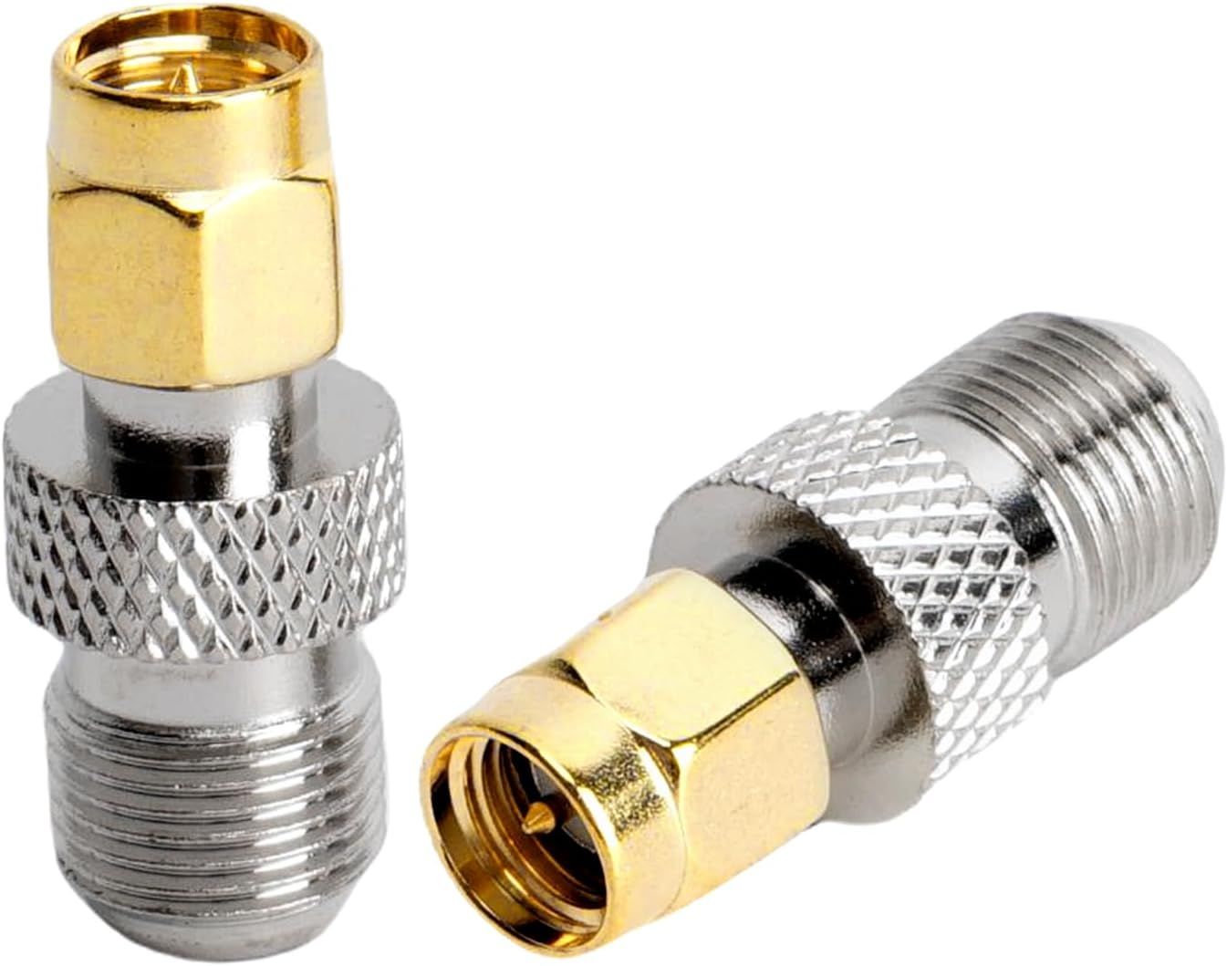 SMA Male to F Type Female Adapter, 75 Ohm Coaxial Connector for TV Antenna, Radio, and More (Pack of 2)