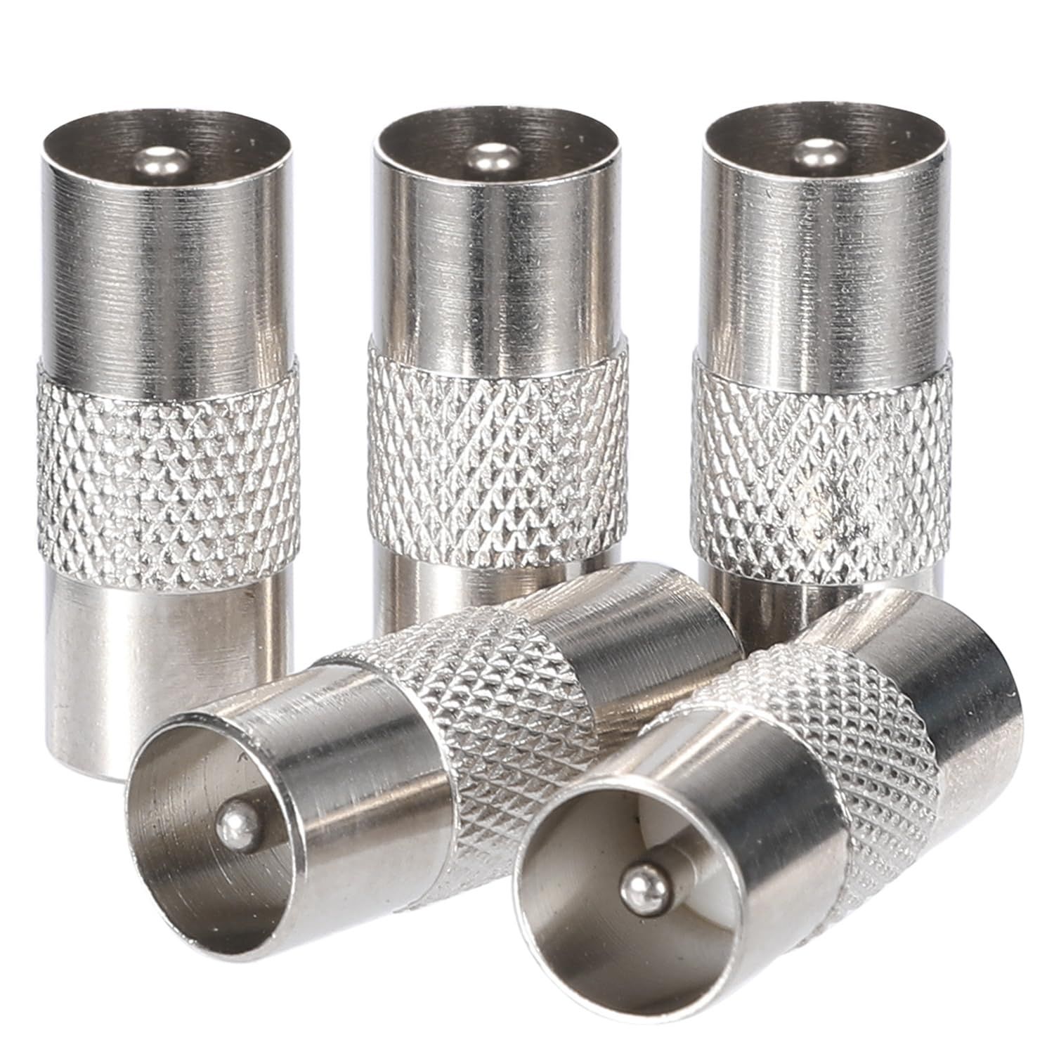 5-Piece Male to Male Coaxial Antenna TV Coupler Adapter