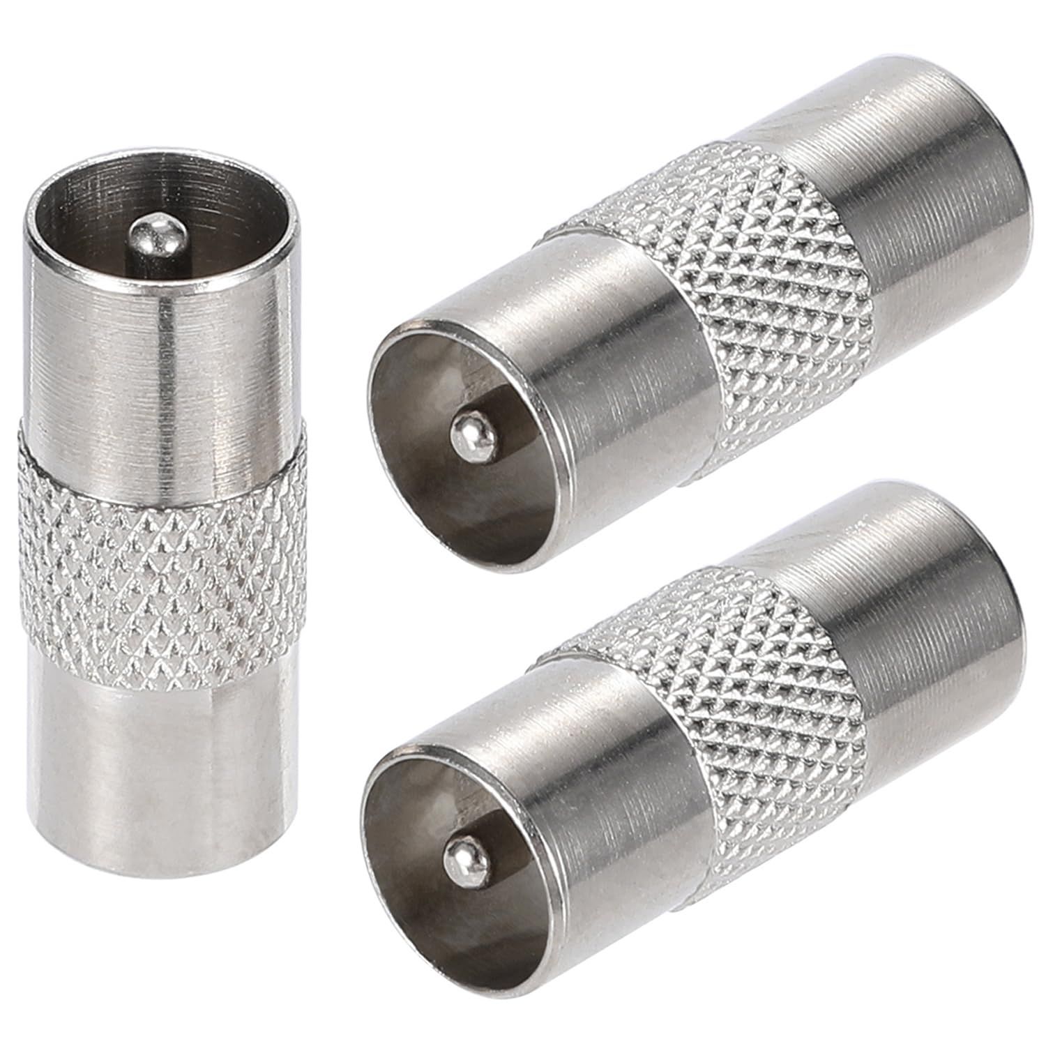 TV Coaxial Adapter, Male to Male Coupler, 3-Piece Antenne Cylinder