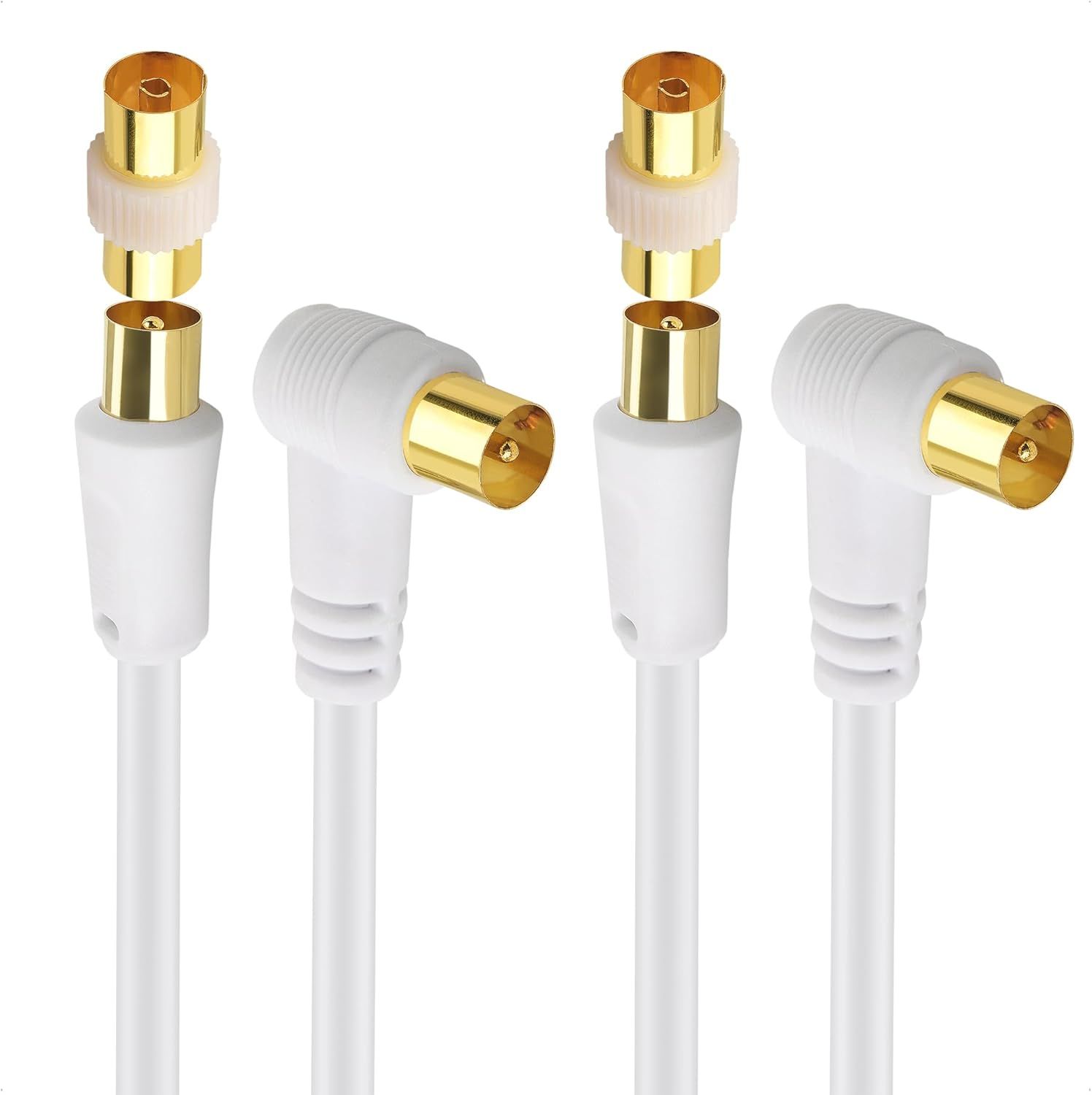 TV Coaxial Cable Antenne Pack (2m, White)