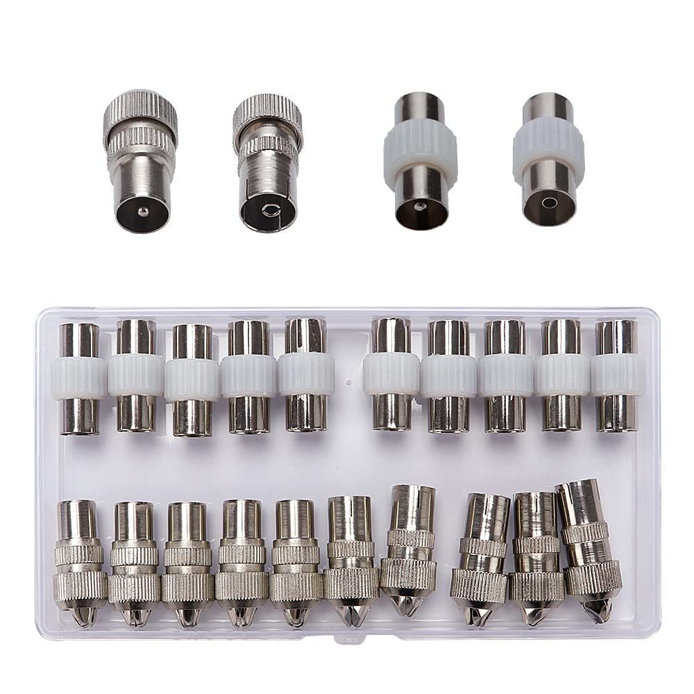 5 Coaxial Antenna Connector Adapters (5x Female & 5x Male)