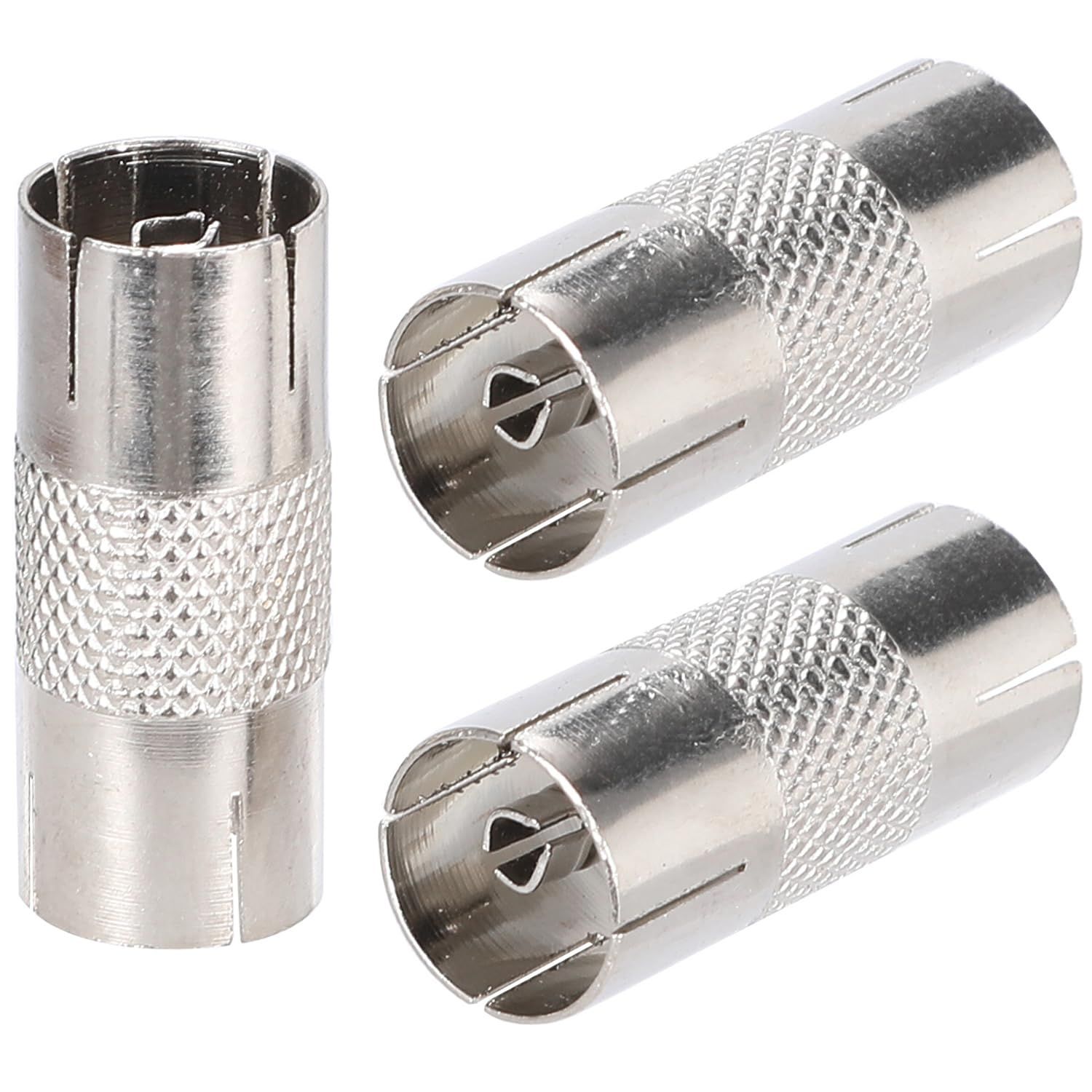Coaxial TV Adapter, Female to Female Coupler for Cylindrical Antenna (3 Pieces)