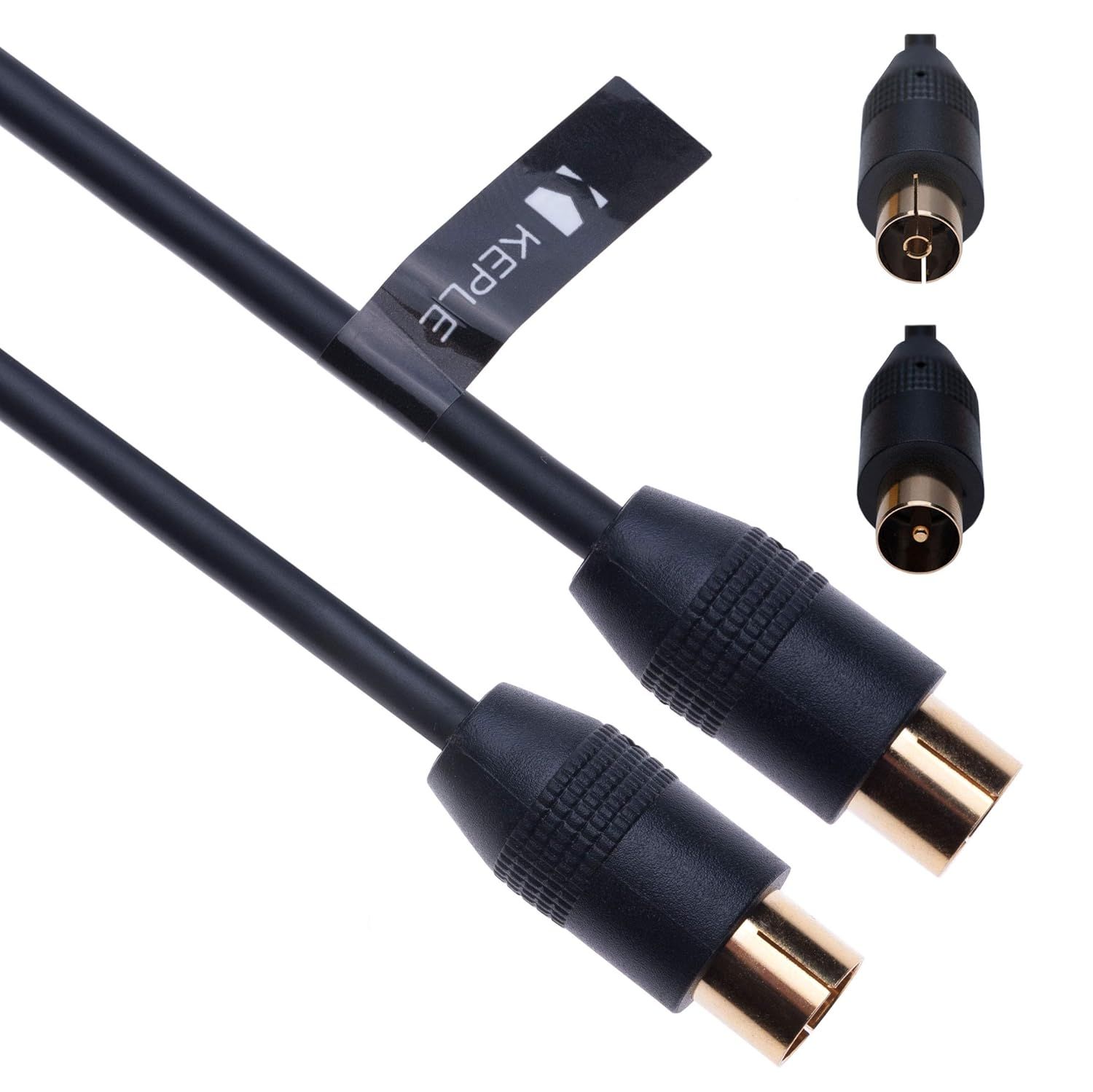 VSNGSIDUHGSU Coaxial Cable, 3m, Male to Female, RF Antenna Extension for TV, Black