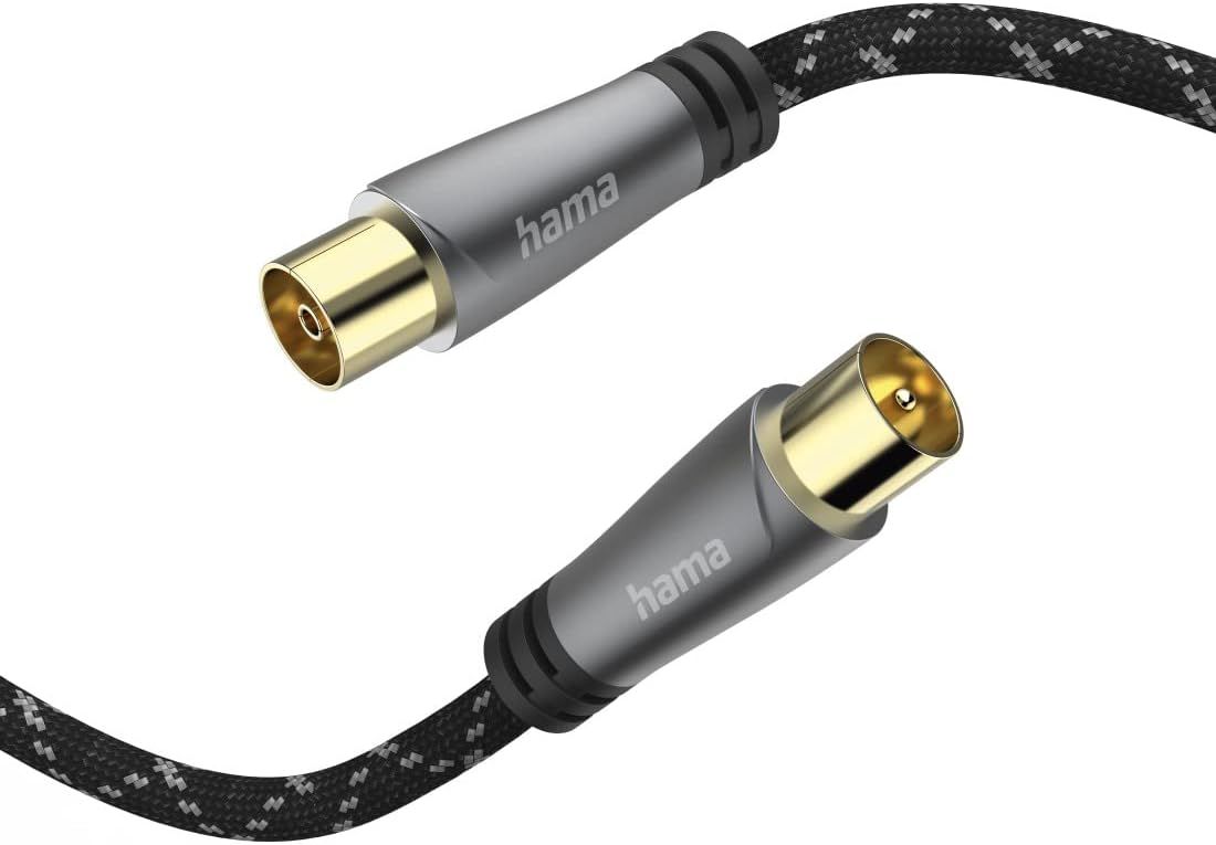 TV Antenna Cable (9.5mm Shielded Coaxial Cable, Male/Female, Gold-Plated Connectors, 30-Year Warranty, 1.5m, 120dB)