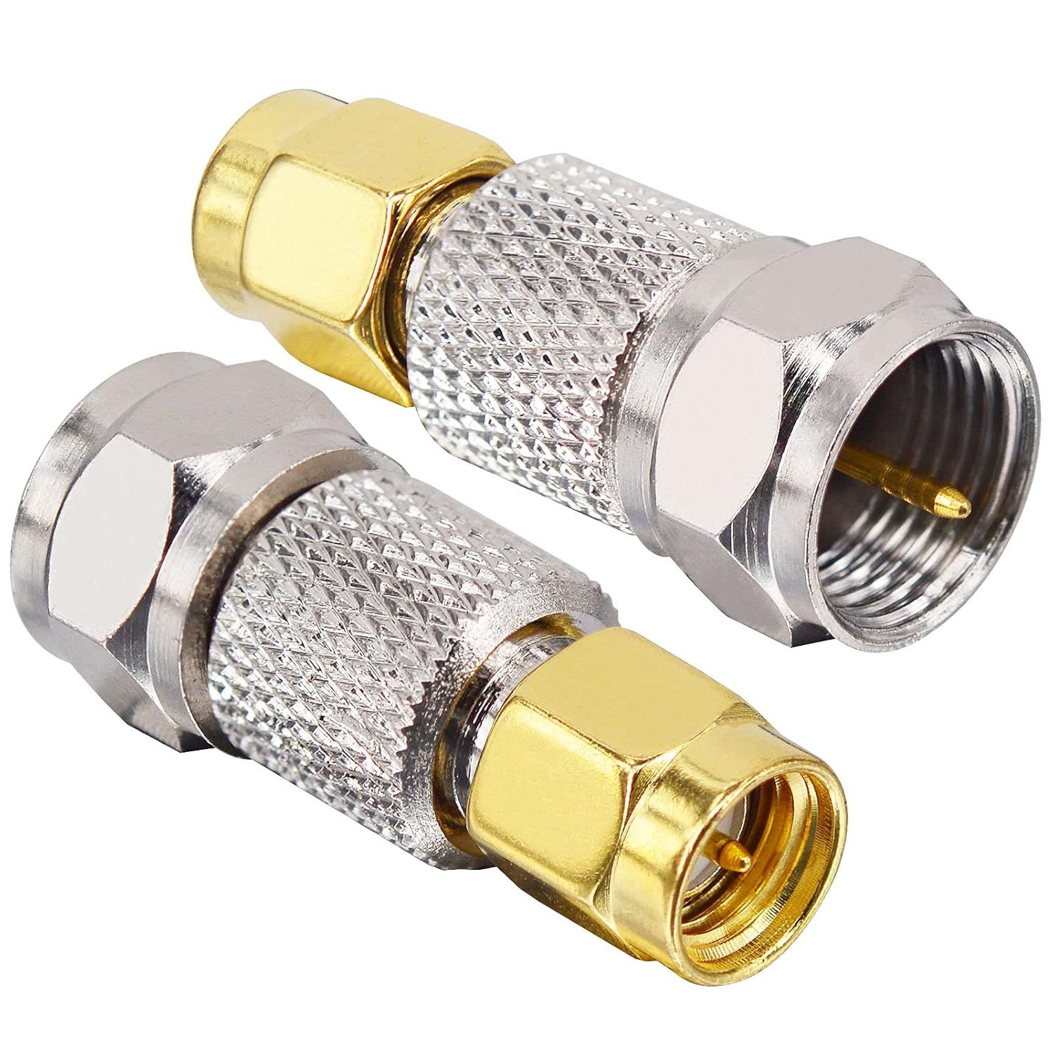SMA Male to F Male Coaxial Adapter (2-Pack)