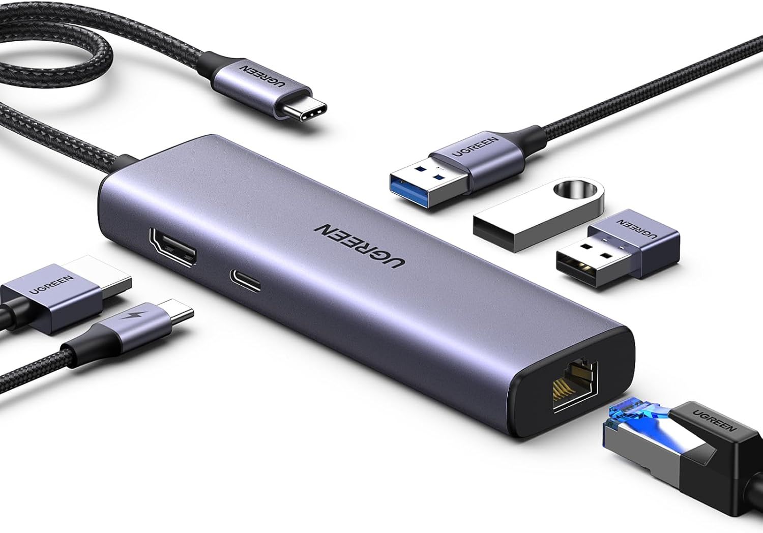 Revodok 1061 USB-C Hub with Ethernet, HDMI, PD & Data Ports