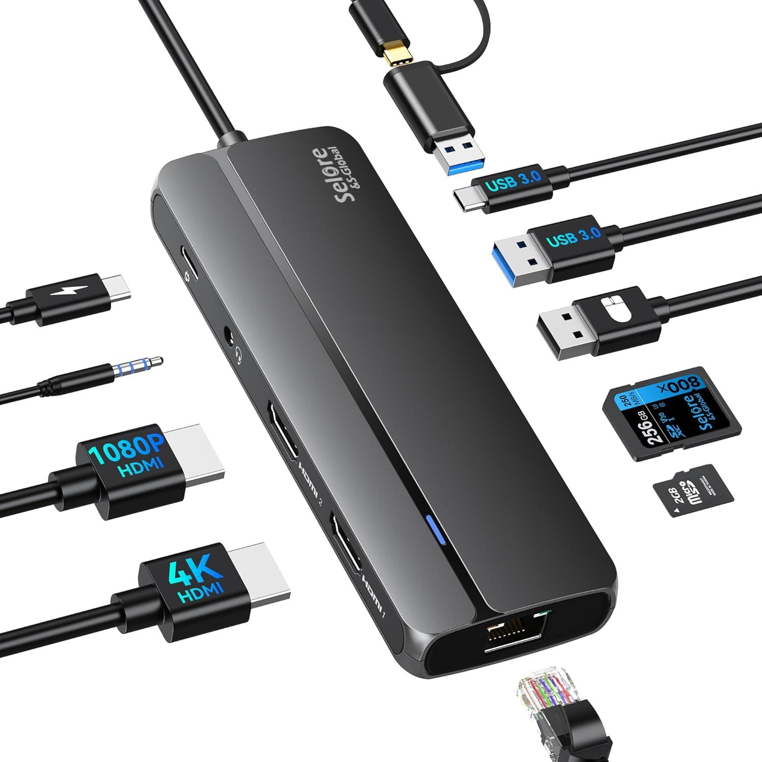USB C 3.0 Double HDMI Docking Station