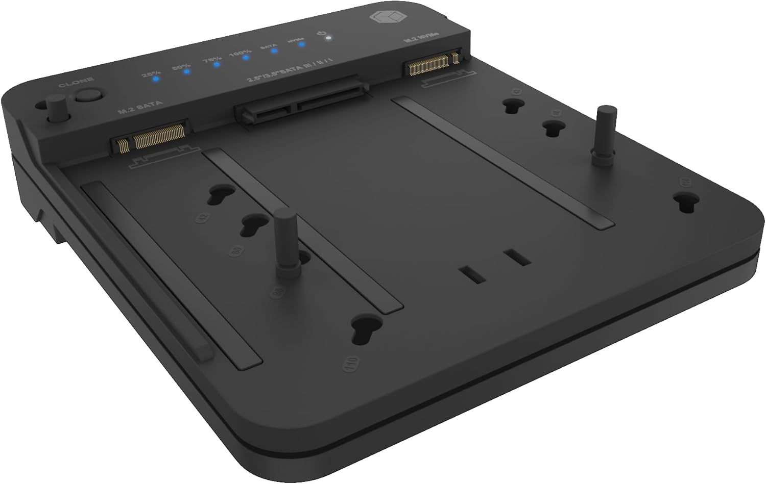 HDD/M.2 NVMe SSD Docking Station, Clone and Disk Reader (SATA 2.5/3.5" and M.2 NVMe/SATA SSD), Bidirectional Cloning, USB-C