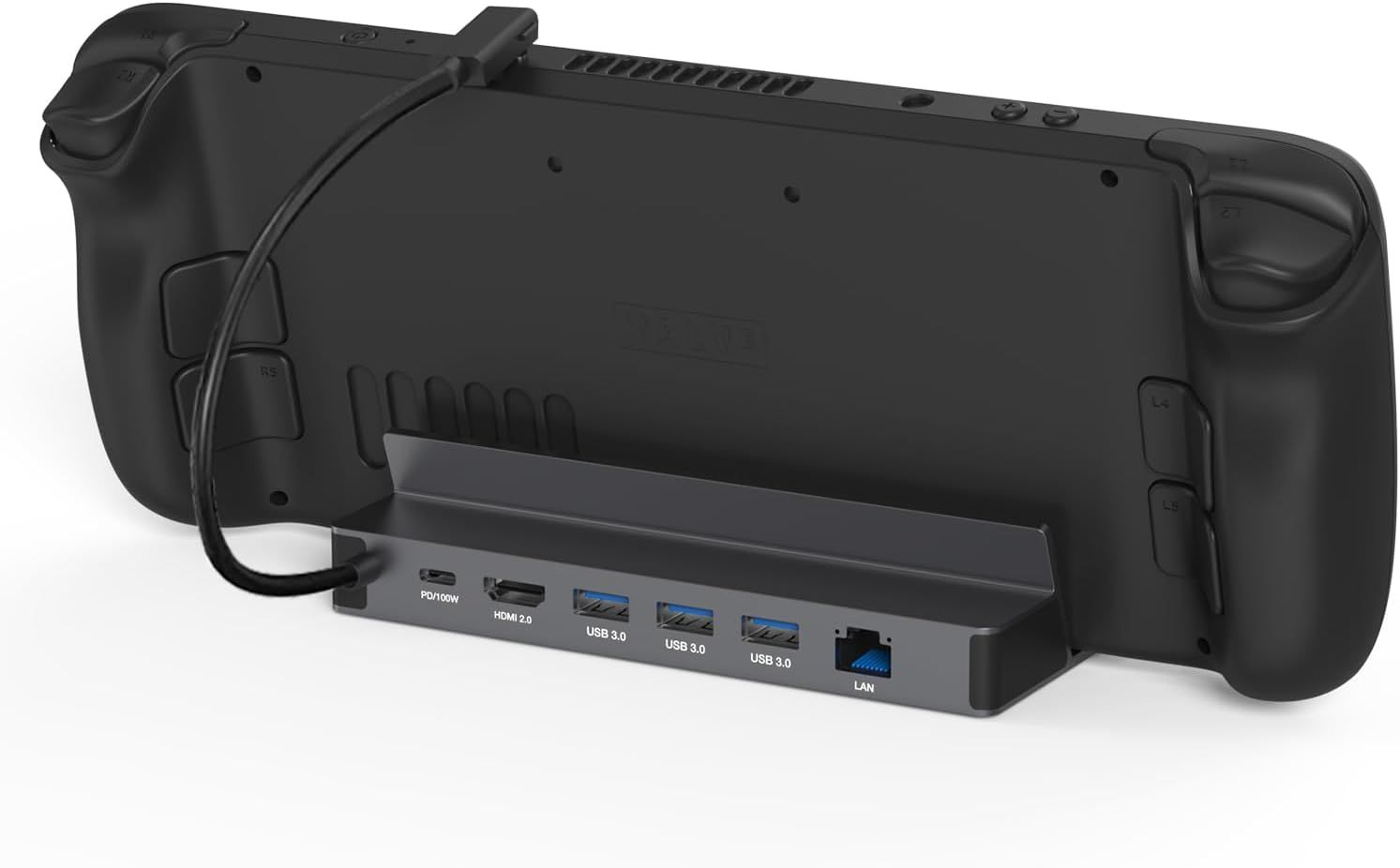 Steam Deck Docking Station, 6-in-1 USB-C Hub with HDMI 2.0 4K@60Hz, Gigabit Ethernet, 3 USB-A 3.0, 100W PD Charge, USB C Multiport Adapter Stand for Steam Deck/OLED/ROG Ally