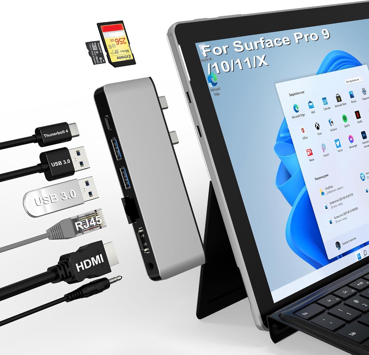 Surface Pro 11 USB Hub and Docking Station