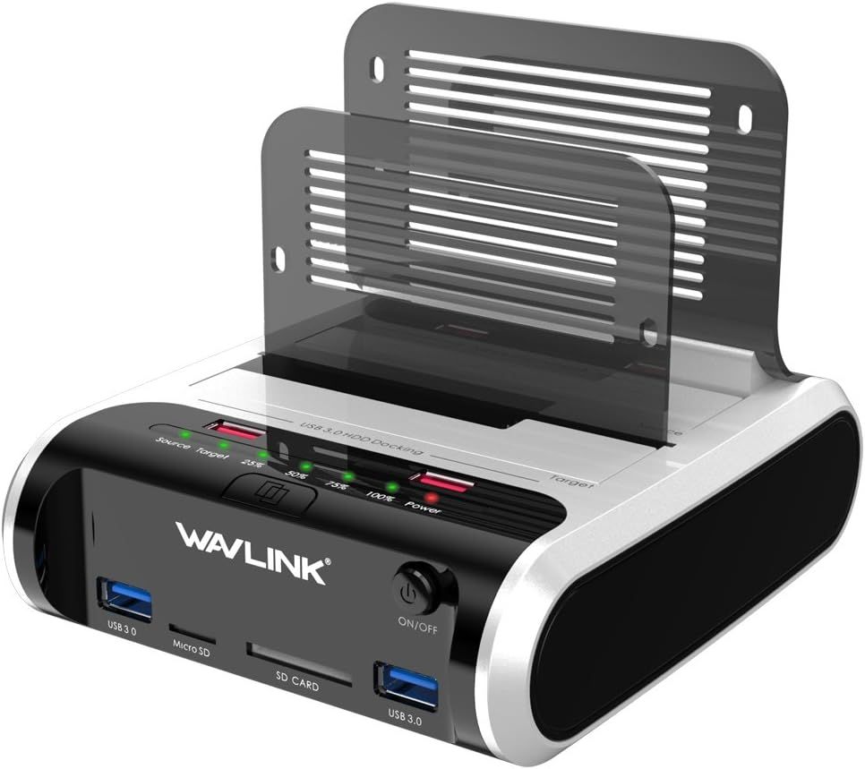 USB Hard Drive Docking Station for SSD & HDD, Offline Cloning Function, TF & SD Card Reader, USB Charging