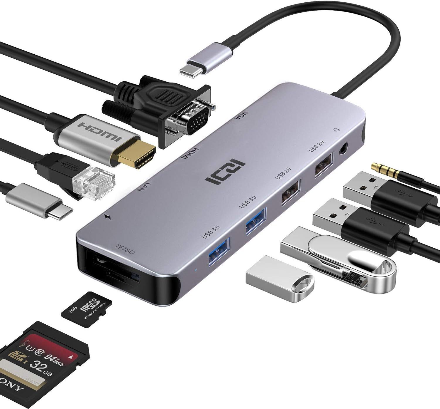 VDFHDFJGFJ 11-in-1 USB C Docking Station