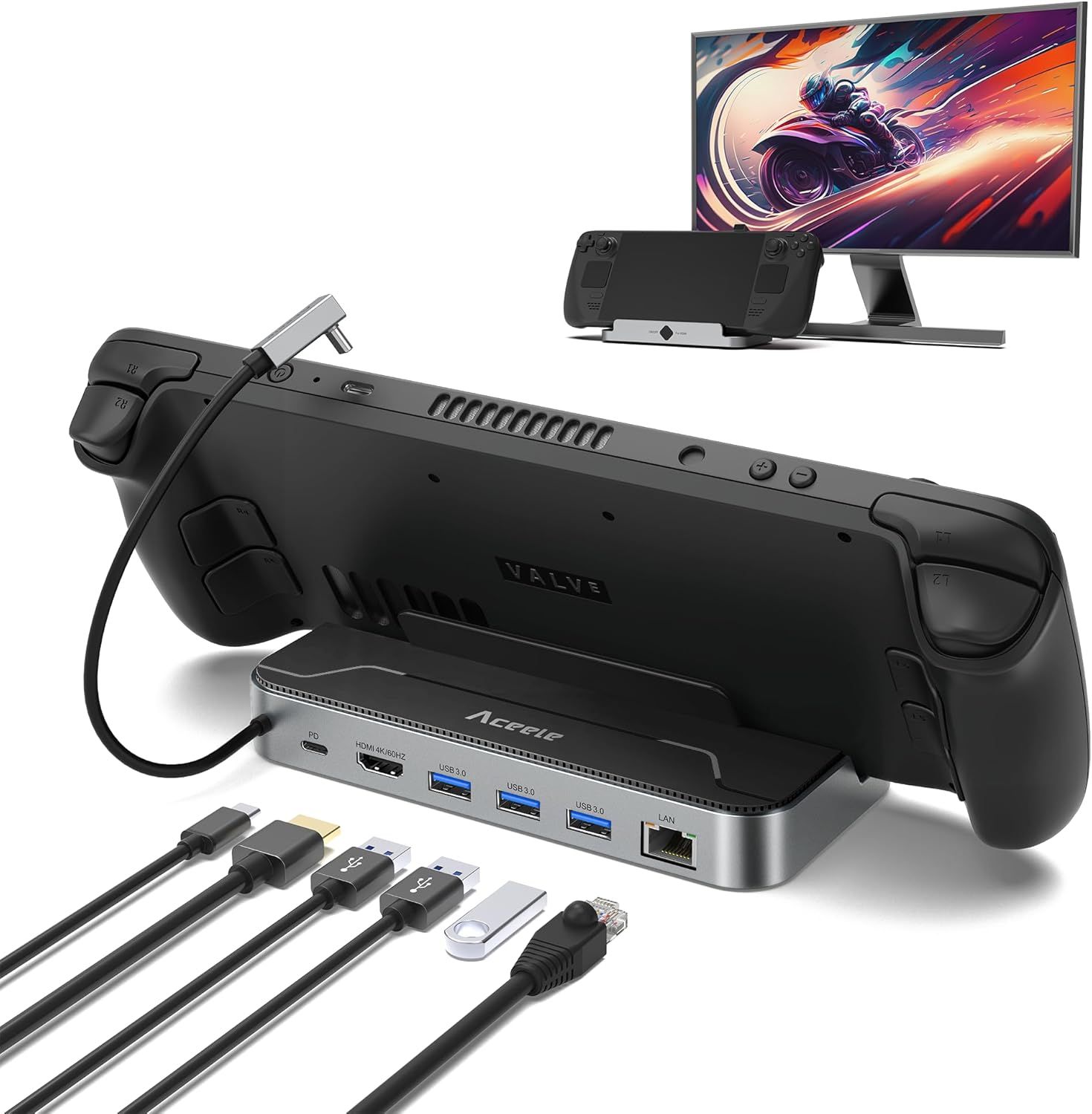 Steam Deck 6-in-1 Docking Station