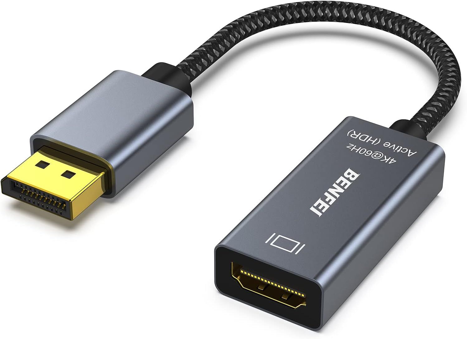 Active DisplayPort to HDMI 4K @ 60Hz Adapter, Compatible with PC, Laptops, Desktop Computers, Tablets or DisplayPort Docking Stations, Supporting Eyefinity