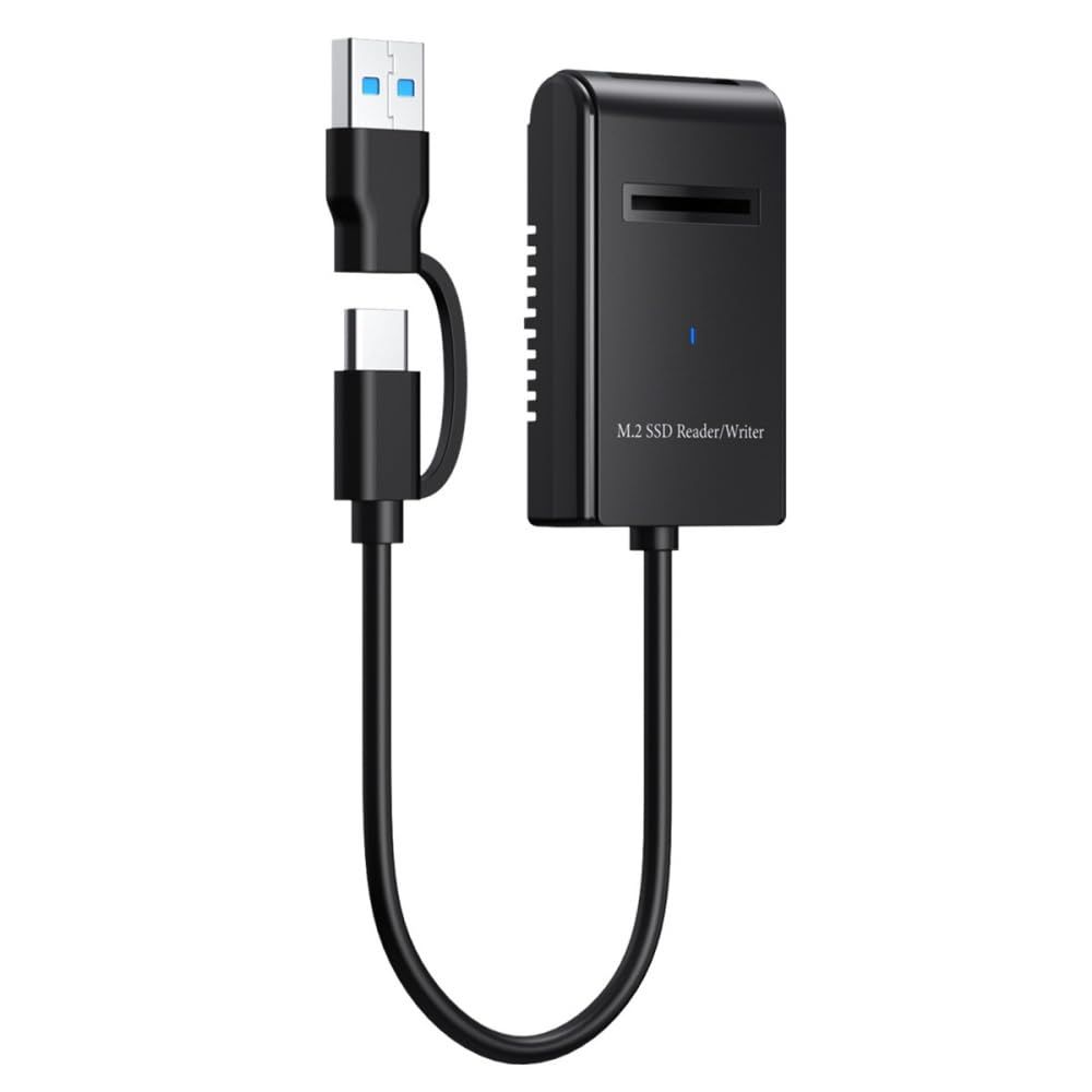VDFHDFJGFJ External SSD Enclosure for NVME M.2 M-Key SATA NGFF SSD with USB 3.0 Type-C to Type-A Cable (Horizontal)