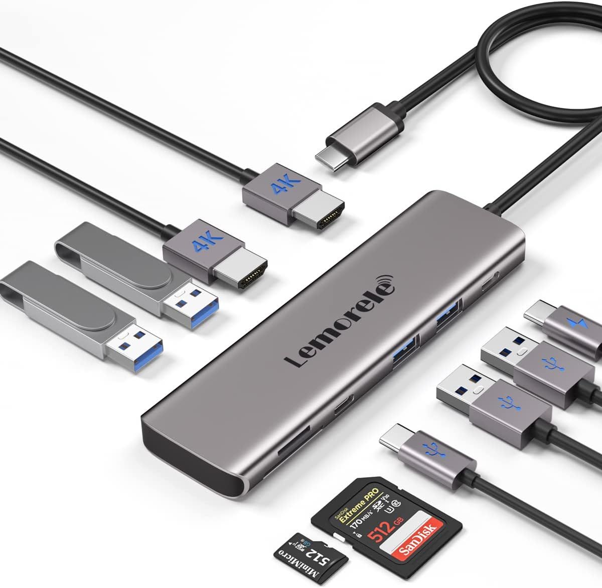 USB-C 10-in-1 Docking Station with Dual HDMI