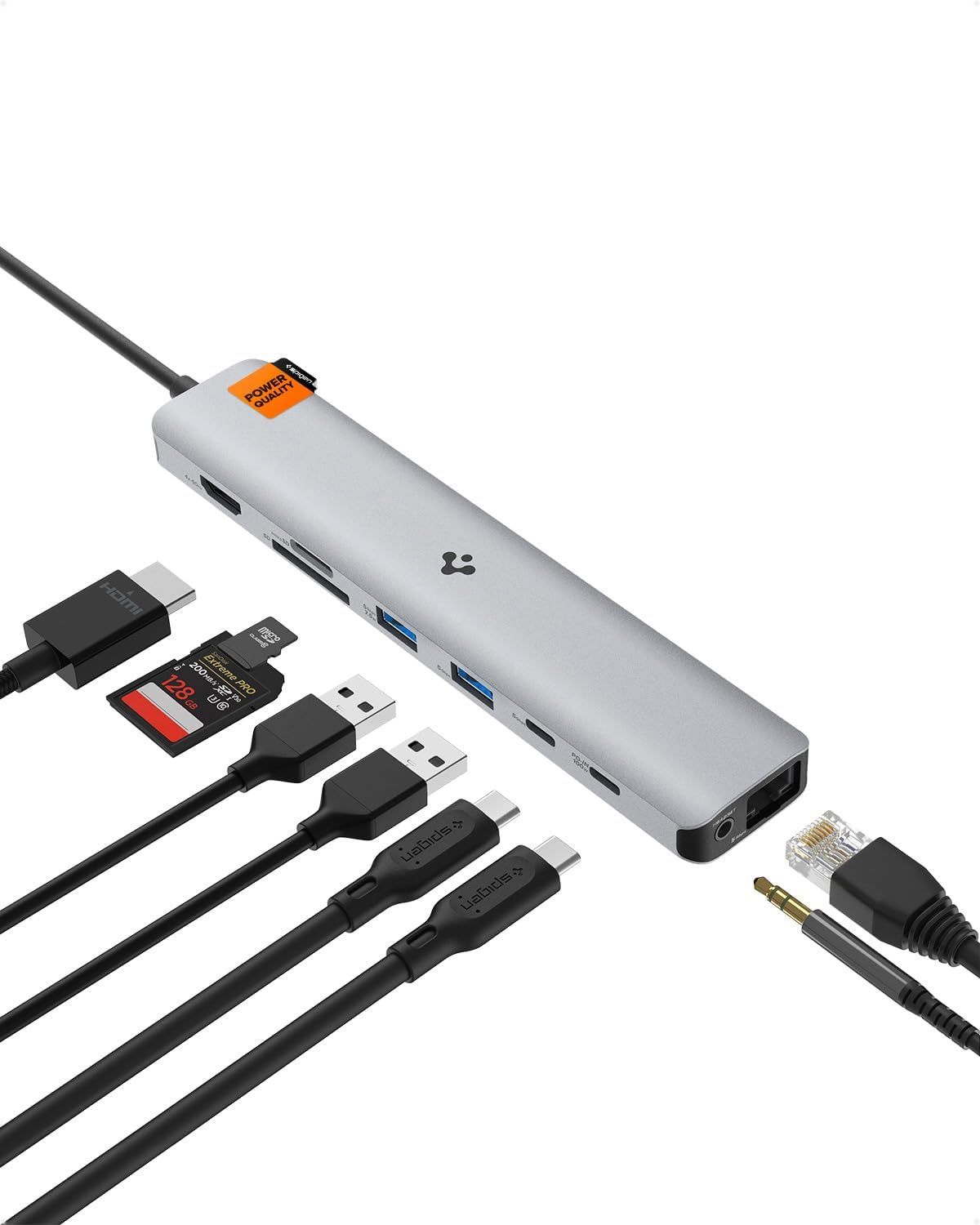 VDFHDFJGFJ ArcDock Hub USB C, 9-in-1 100W PD 3.0 4K 60Hz HDMI Port, 5Gbps USB C and 3 Data USB A Ports, Ethernet Port, MicroSD/SD Card Reader for MacBook Pro Air M1 M2, Steam Deck, XPS