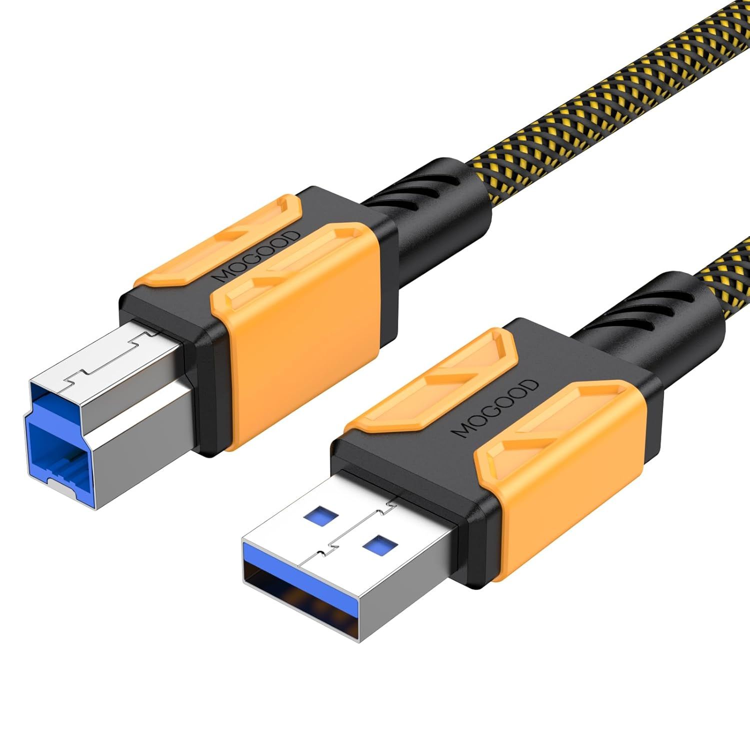 VDFHDFJGFJ Printer Cable Type B 3.0, Ultra-Fast Data Transfer USB Male to Male Type B Cable with Type B Connector Compatible with Docking Station, etc (2m/6.6ft)