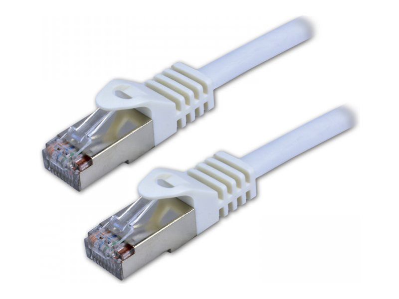 MCL Network Cable - RJ-45 (M) to RJ-45 (M) - 15 cm - 6.2 mm - SFTP - CAT 7 - Halogen-free, Molded, Hook-free - 10 Gigabit Ethernet - White