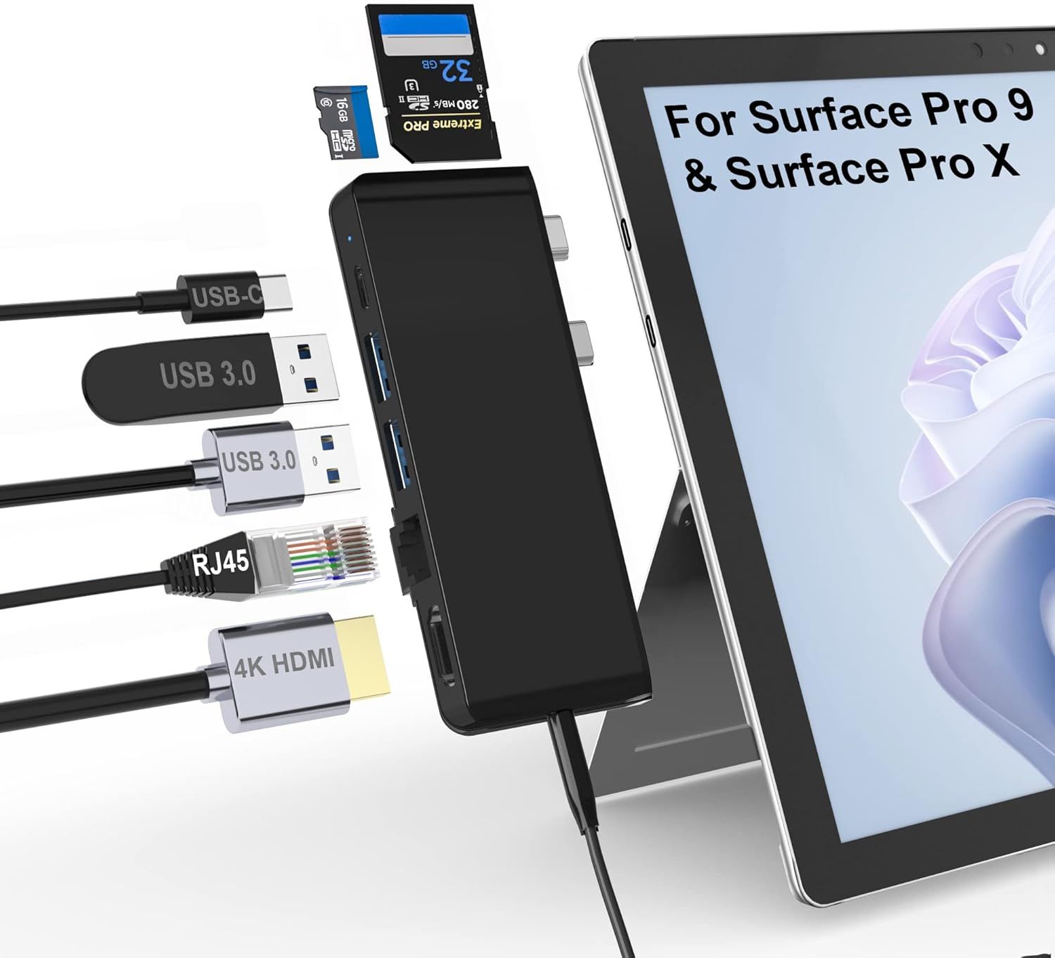 Surface Pro 9 Docking Station with Hub