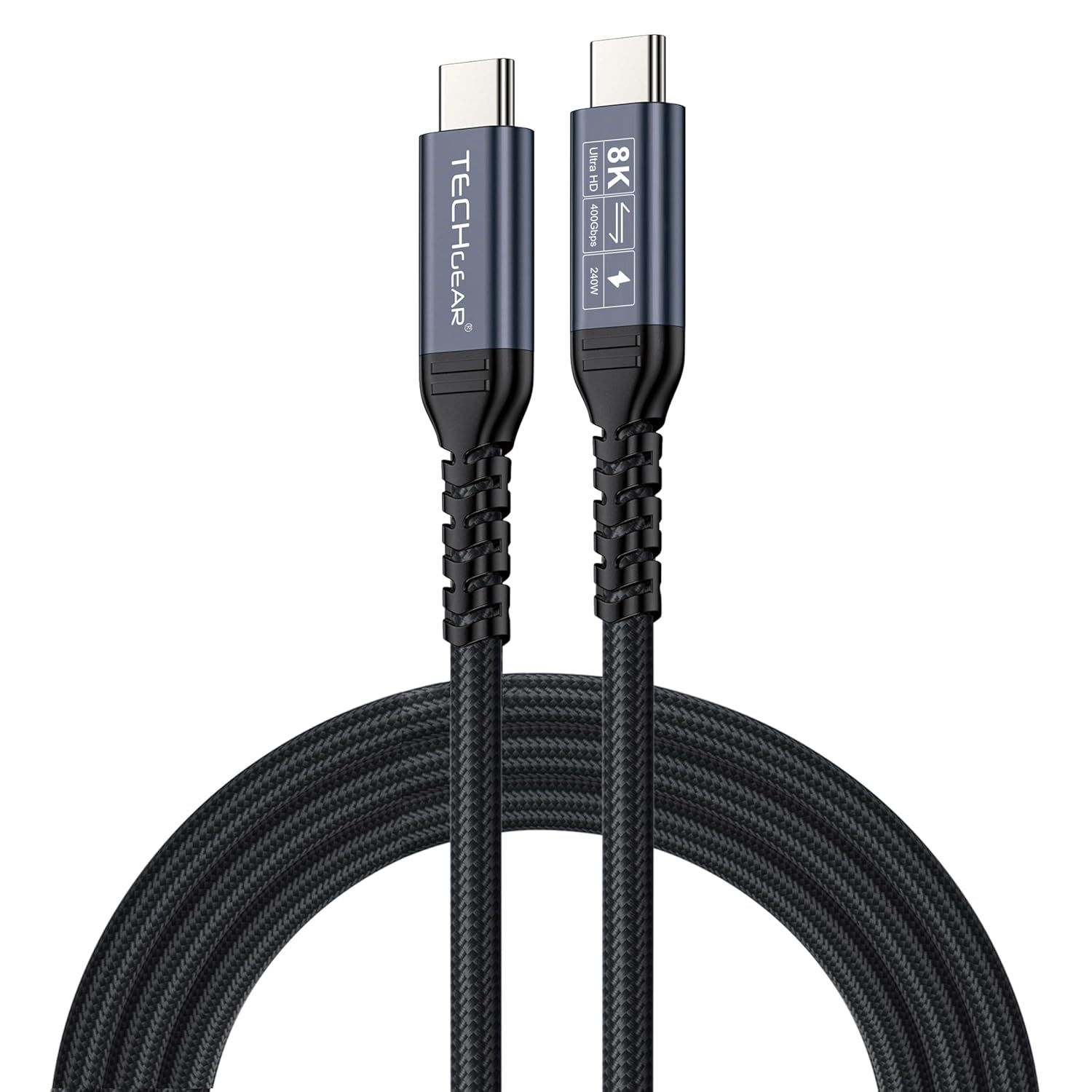 USB 4 Gen 3 Cable [2m] PD 3.1, 40 Gbit/s, 8K/4K 60Hz Video, Thunderbolt 4/3 Compatible, E-Mark, MacBook XPS, Surface Pro, Station Dock