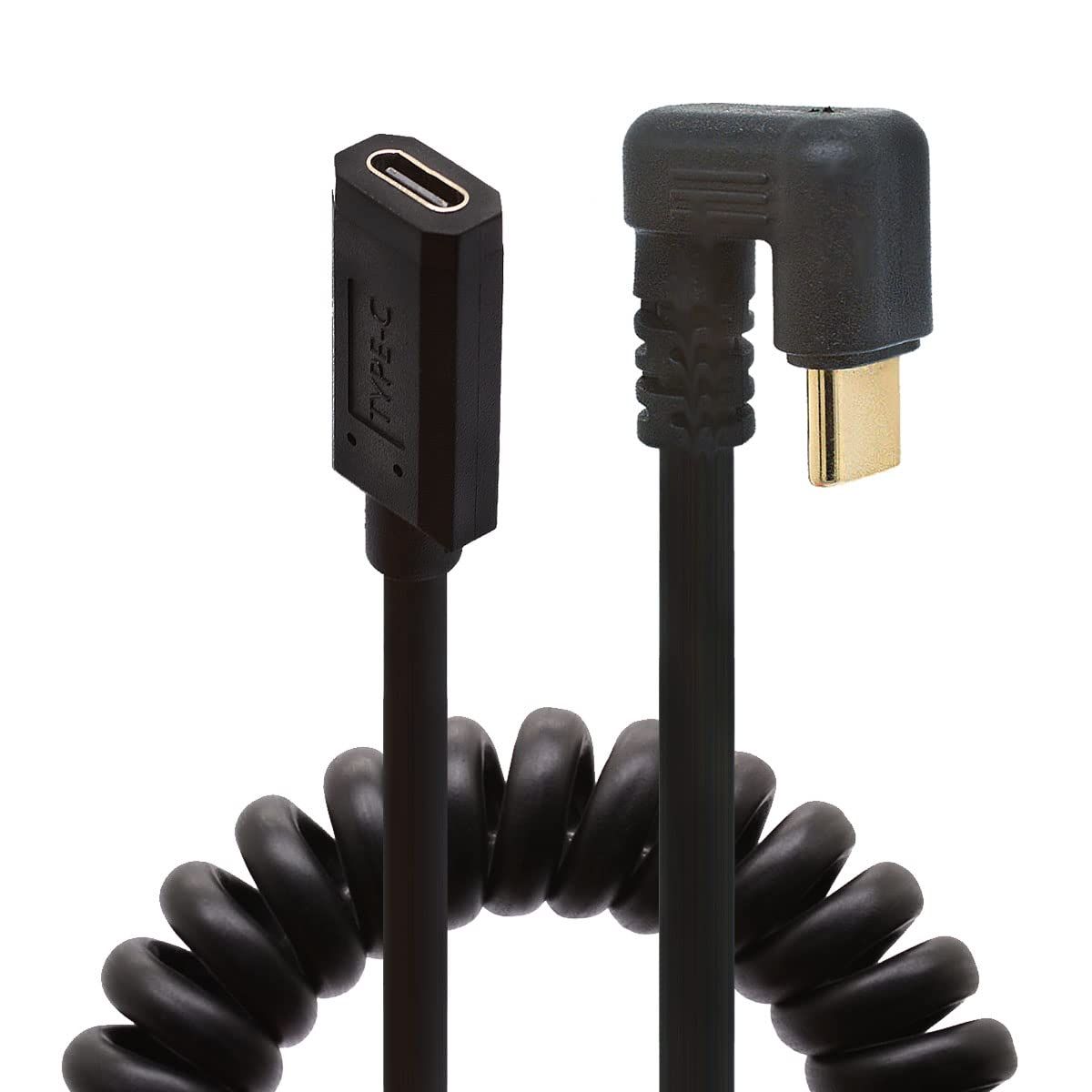 Spiral USB C Cable with 180-Degree Bend, 3.1 A, 1.8m, Compatible with Video/Computer/Dock 4K