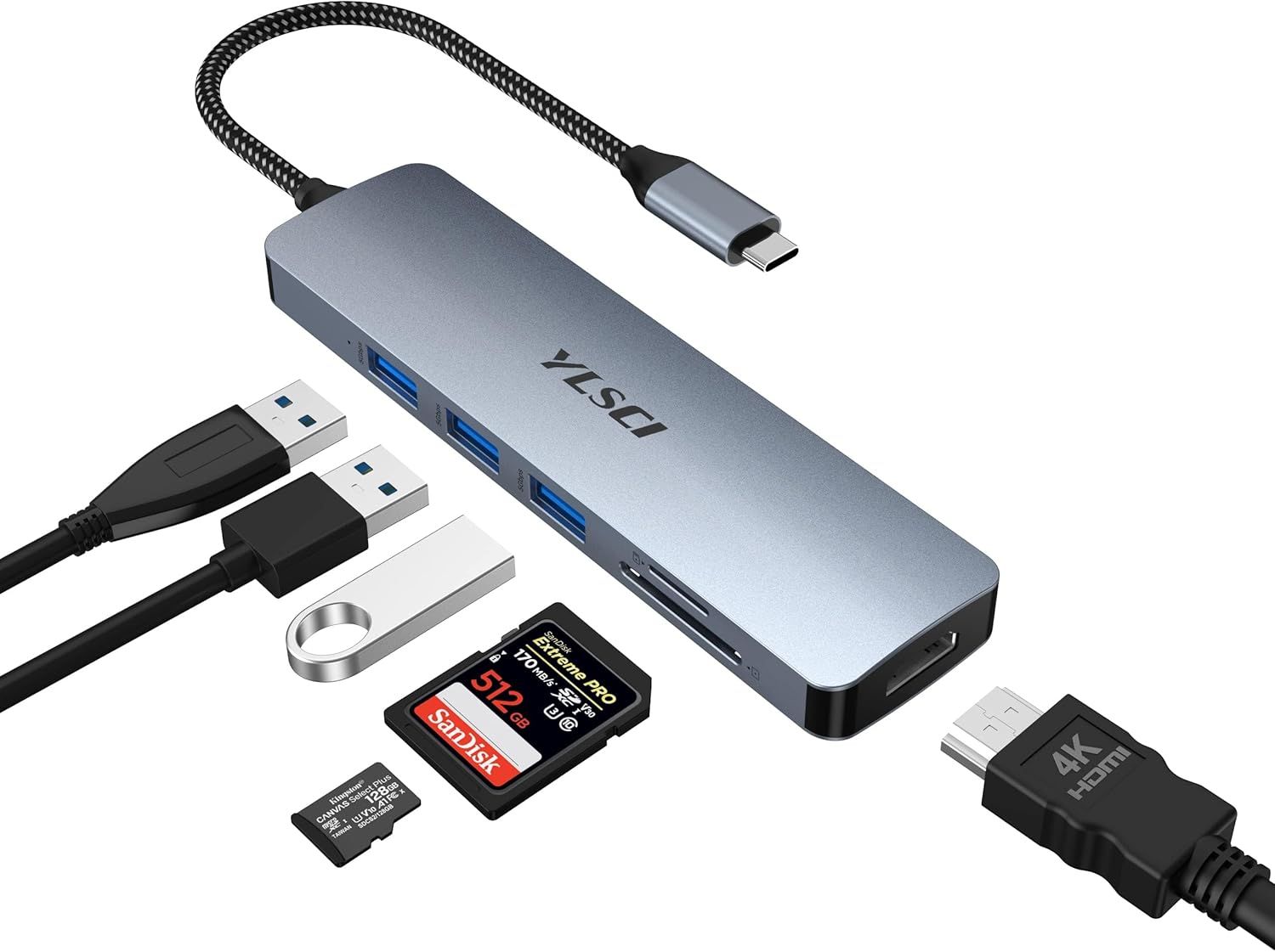 VDFHDFJGFJ USB-C 6-in-1 Docking Station