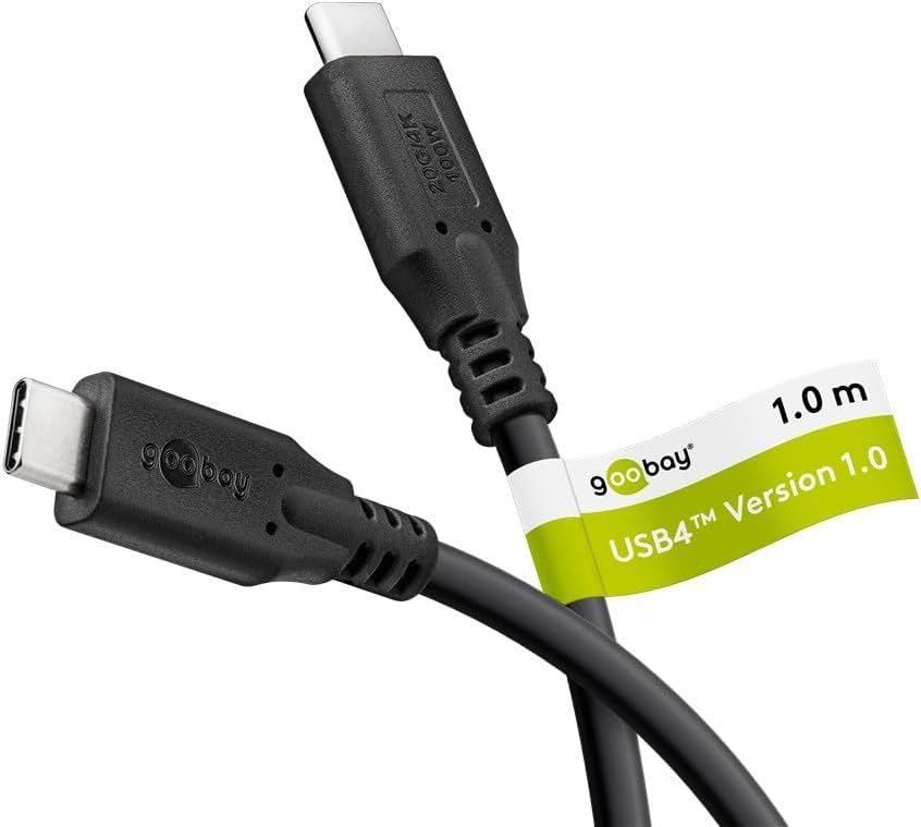 USB C to USB C Cable with Thunderbolt 4, USB 4.0, 20 Gbit/s, 100W PD, 1m - Data & Power Transfer