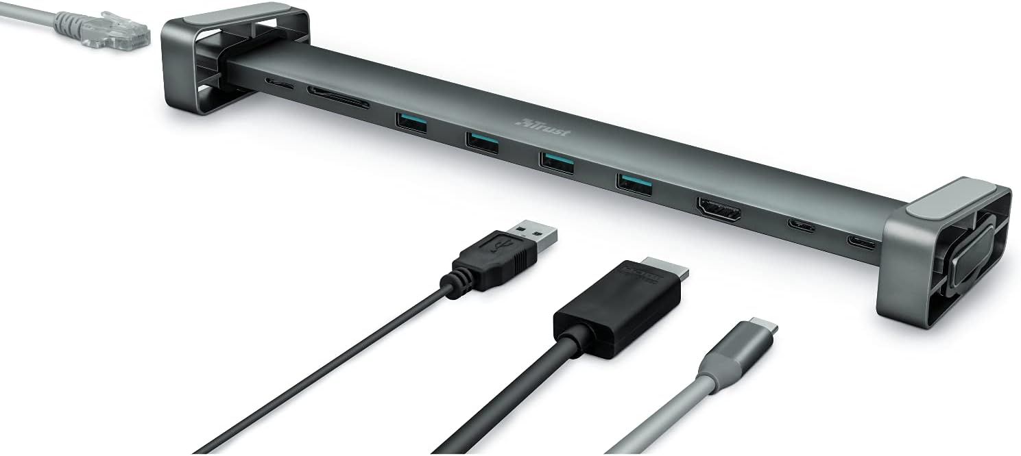 VDFHDFJGFJ USB-C Multiport Docking Station 10-in-1 - Gray