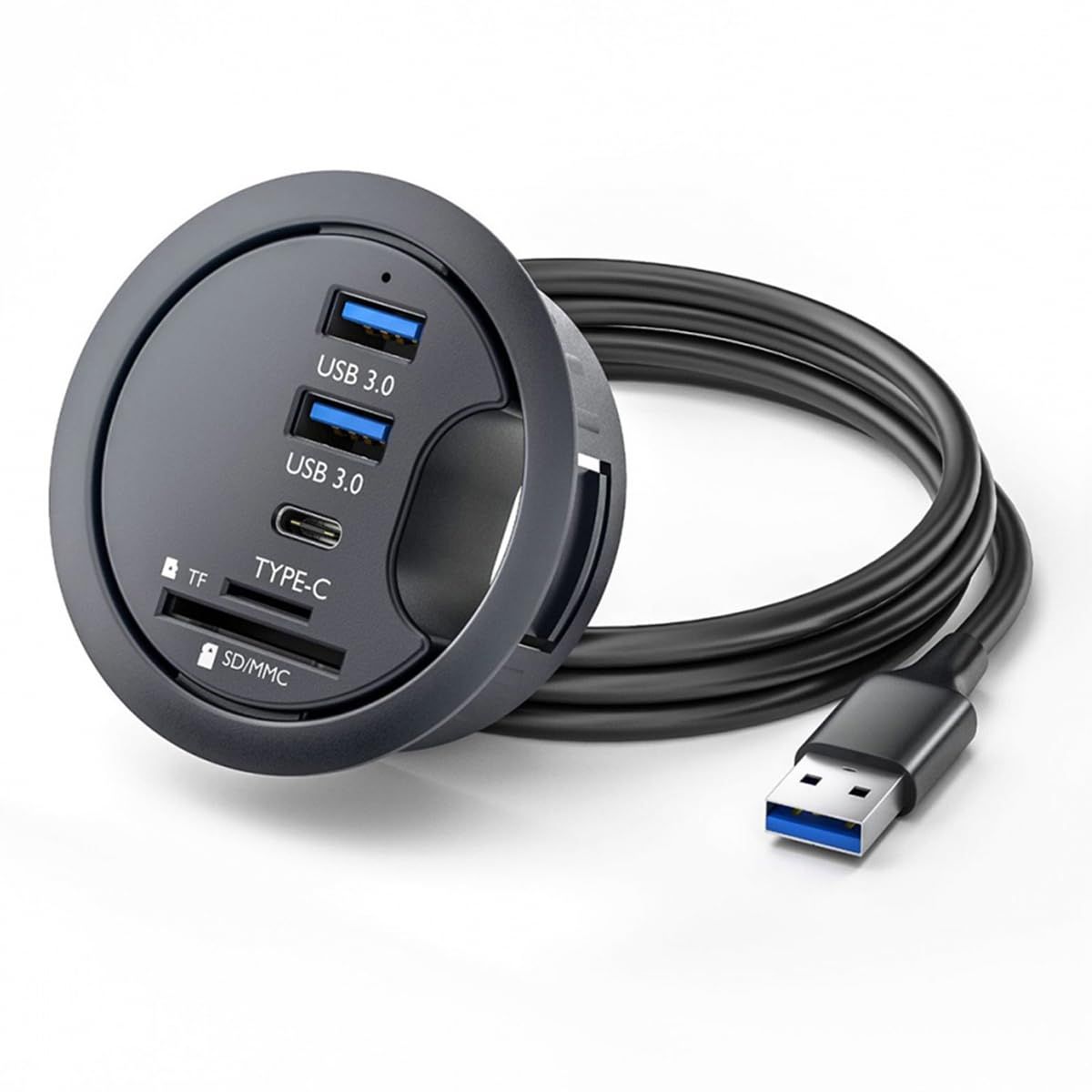 USB 3.0 High-Speed Hub with SD/TF and Type-C Ports