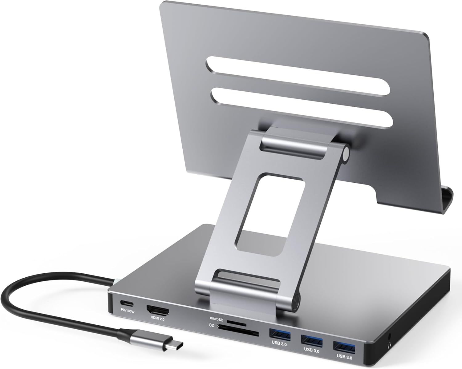 USB-C Hub Stand for iPad Pro, MacBook & More - HDMI, USB 3.0, Card Reader, Audio