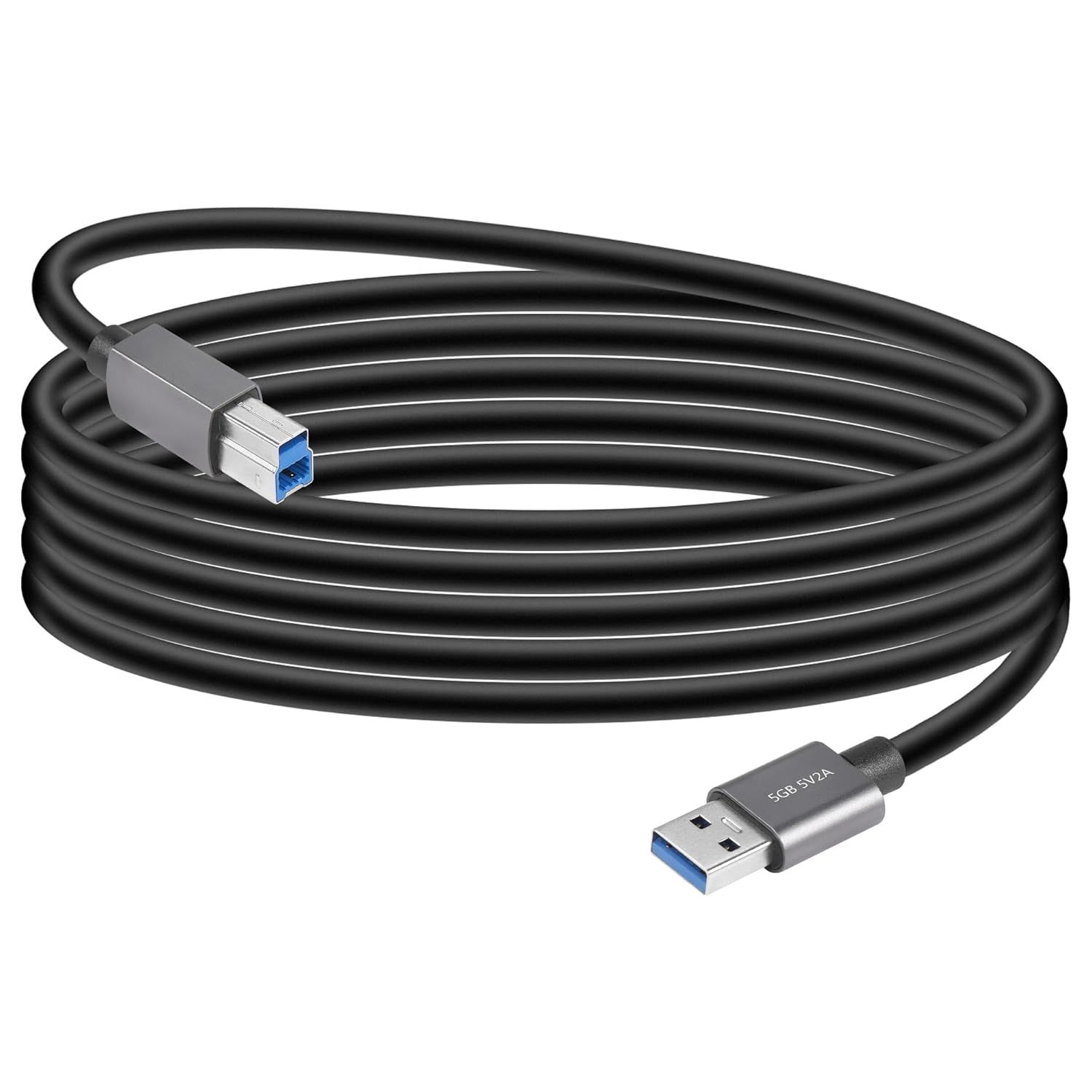 USB 3.0 A to B Cable, 4.9m, 5Gbps - Printer Cable, Superspeed