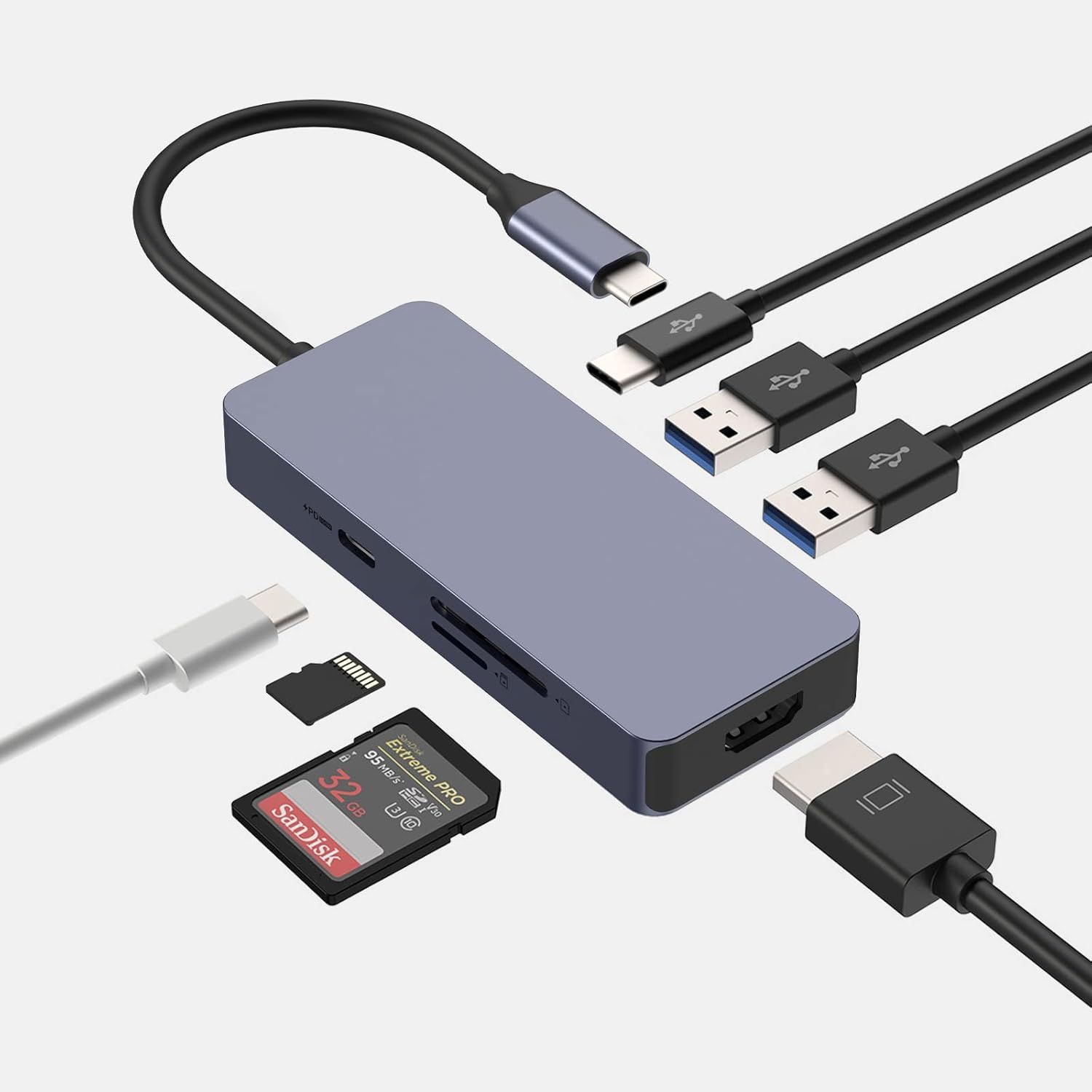 VDFHDFJGFJ USB-C 7-in-1 Hub for MacBook M1