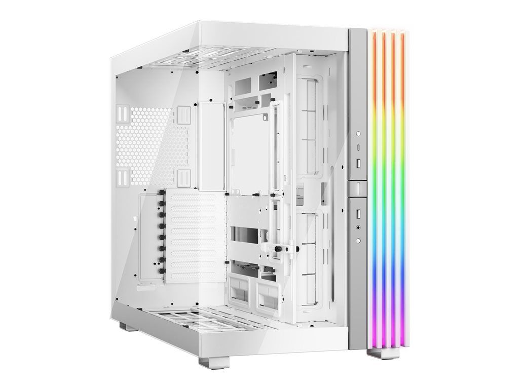 Listan Light Base 900 DX ATX Extended Case - White with Glass Side Panel, USB/Audio
