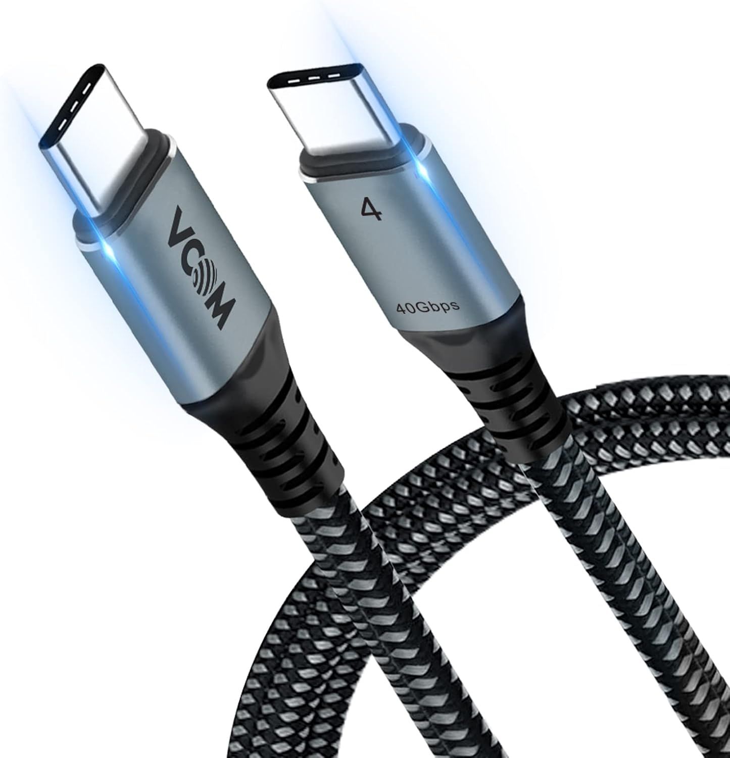 VDFHDFJGFJ USB 4 Cable (1.2m) - 40Gbps Data Transfer, 8K Single Video or Dual 4K, 100W Charging, Compatible with MacBook Thunderbolt 4/3, XPS, Surface Pro, Docking Stations, eGPU