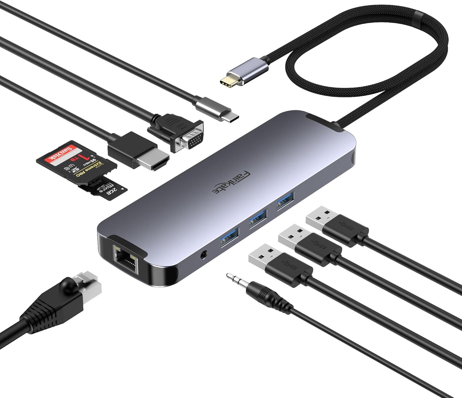 USB-C Double Monitor Dock 10 in 1