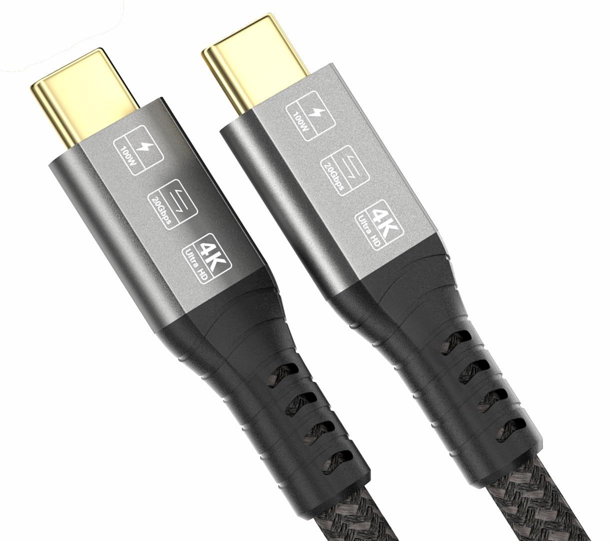 USB C to USB C Cable 2m, Type-C 3.2 Gen2x2 20Gbps High Speed Data Transfer, 100W Fast Charging, 4K@60Hz Video Transmission for PS5, Laptops, Hubs, Docking Stations