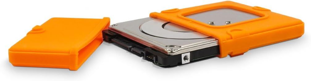 HDD and SSD 2.5" Silicone Sleeve - Absorbs Vibrations, Shocks & Impacts - Compatible with Docking Station - Orange
