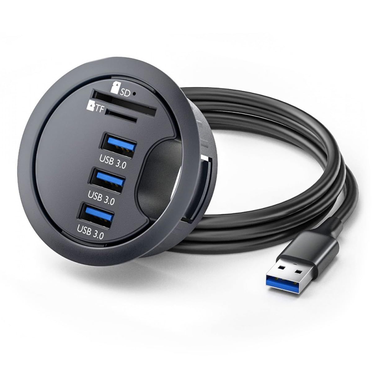 VDFHDFJGFJ 3-Port USB 3.0 Hub with SD/TF Card Reader