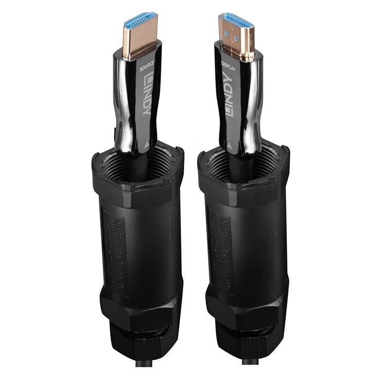 Lindy HDMI Cable - 10m Hybrid Copper/Optical Fibre - Black - Supports 8K60Hz (7680 x 4320) & 4K120Hz (3840 x 2160)